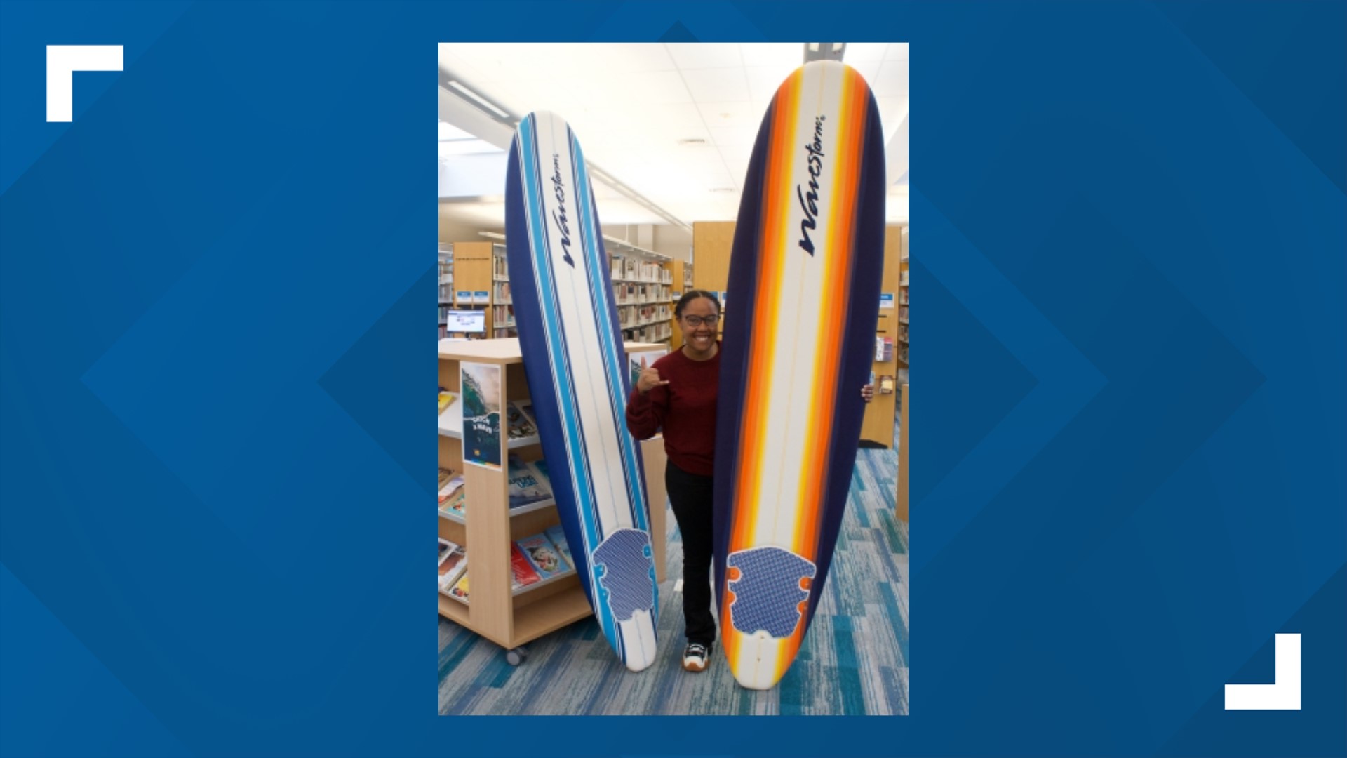 Surfboards available at Virginia Beach Public Library to borrow