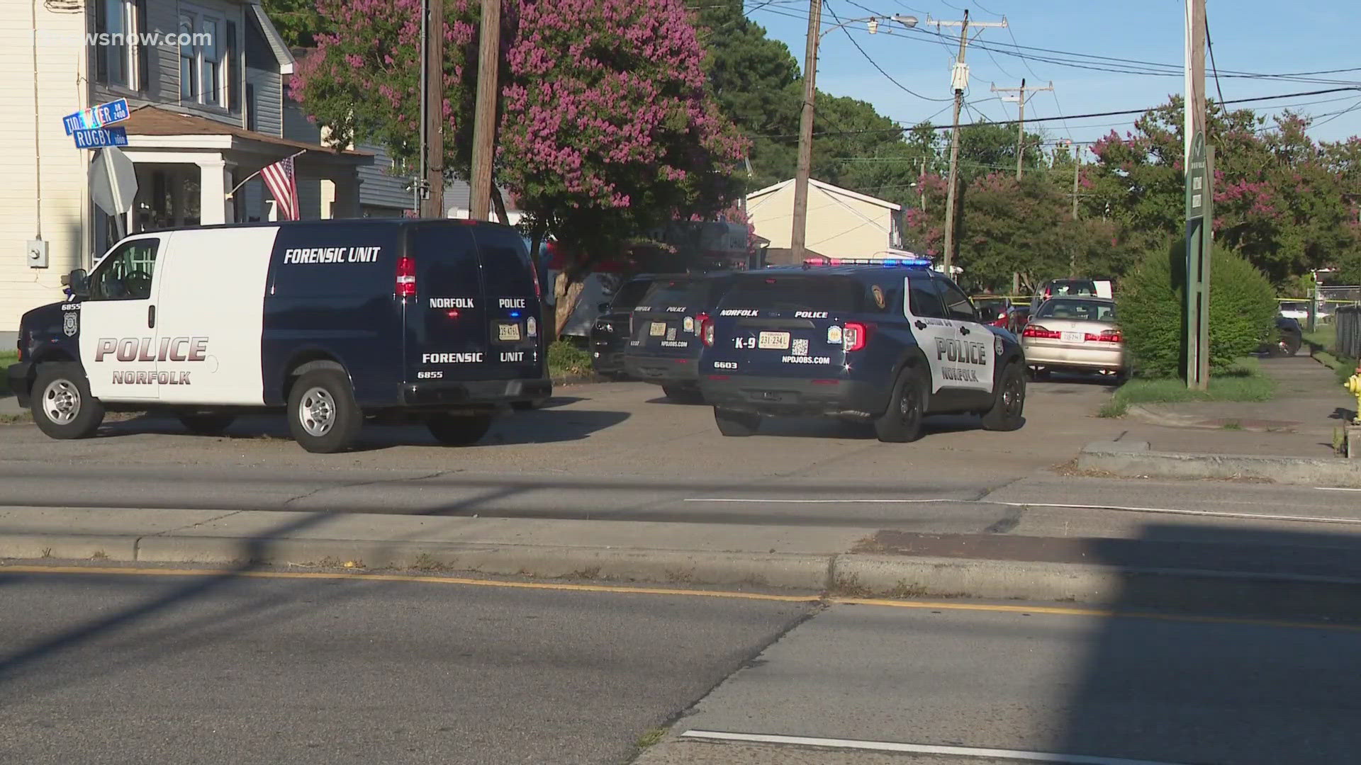 Three people are in the hospital after a shooting. It happened on Rugby Street in Norfolk.
