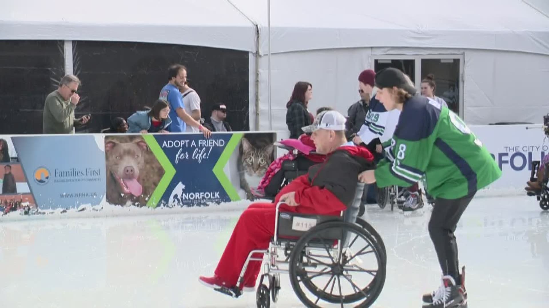 13News Now Photojournalist Carissa Hutchinson hit the ice to check out the heartwarming event the Norfolk Admirals hosted to teach the disabled how to skate.