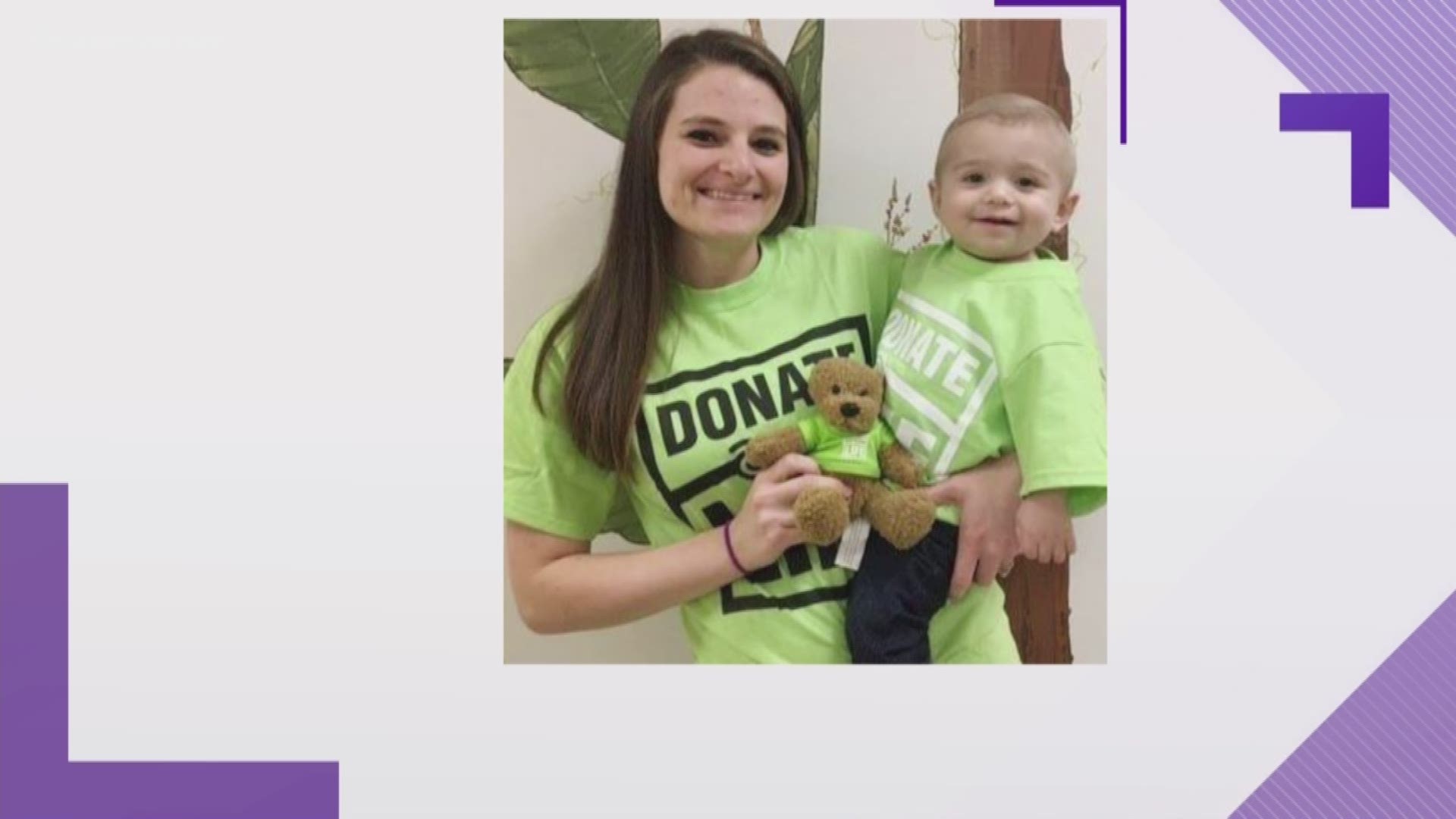 One-year-old Oakley was on dialysis for the first few months of his life before he was able to receive part of his father's kidney.