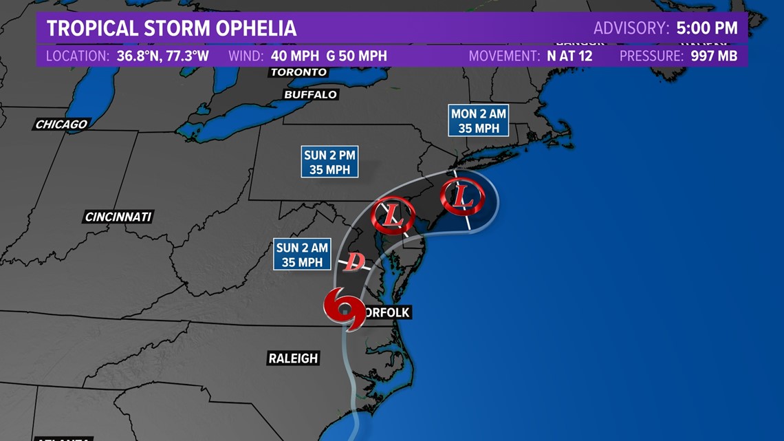 Ophelia to bring heavy rain, winds to Virginia | 13newsnow.com
