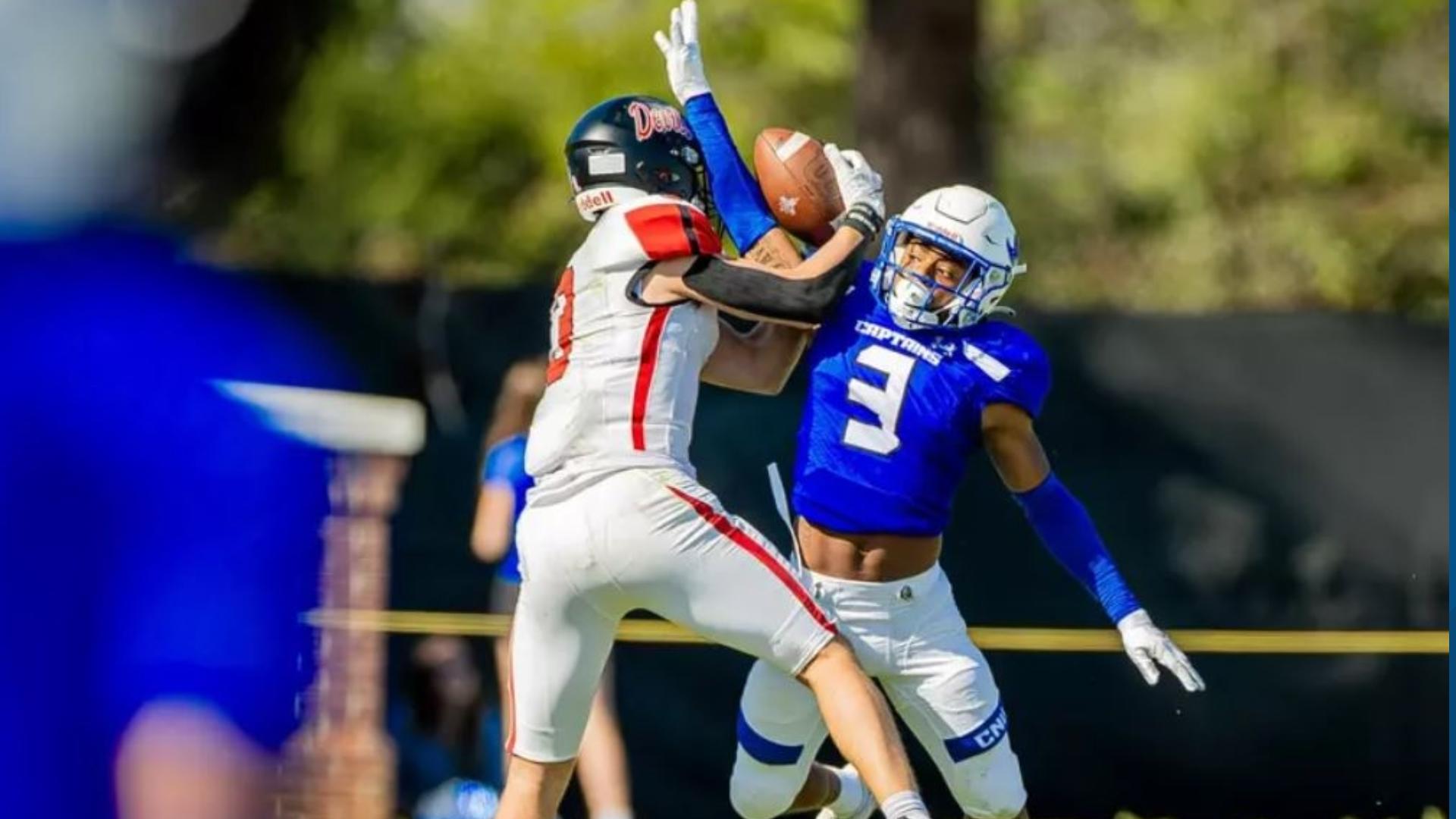 Sophomore rover Noah Martin led the CNU defensive unit by recording ten tackles, and also broke up three passes.