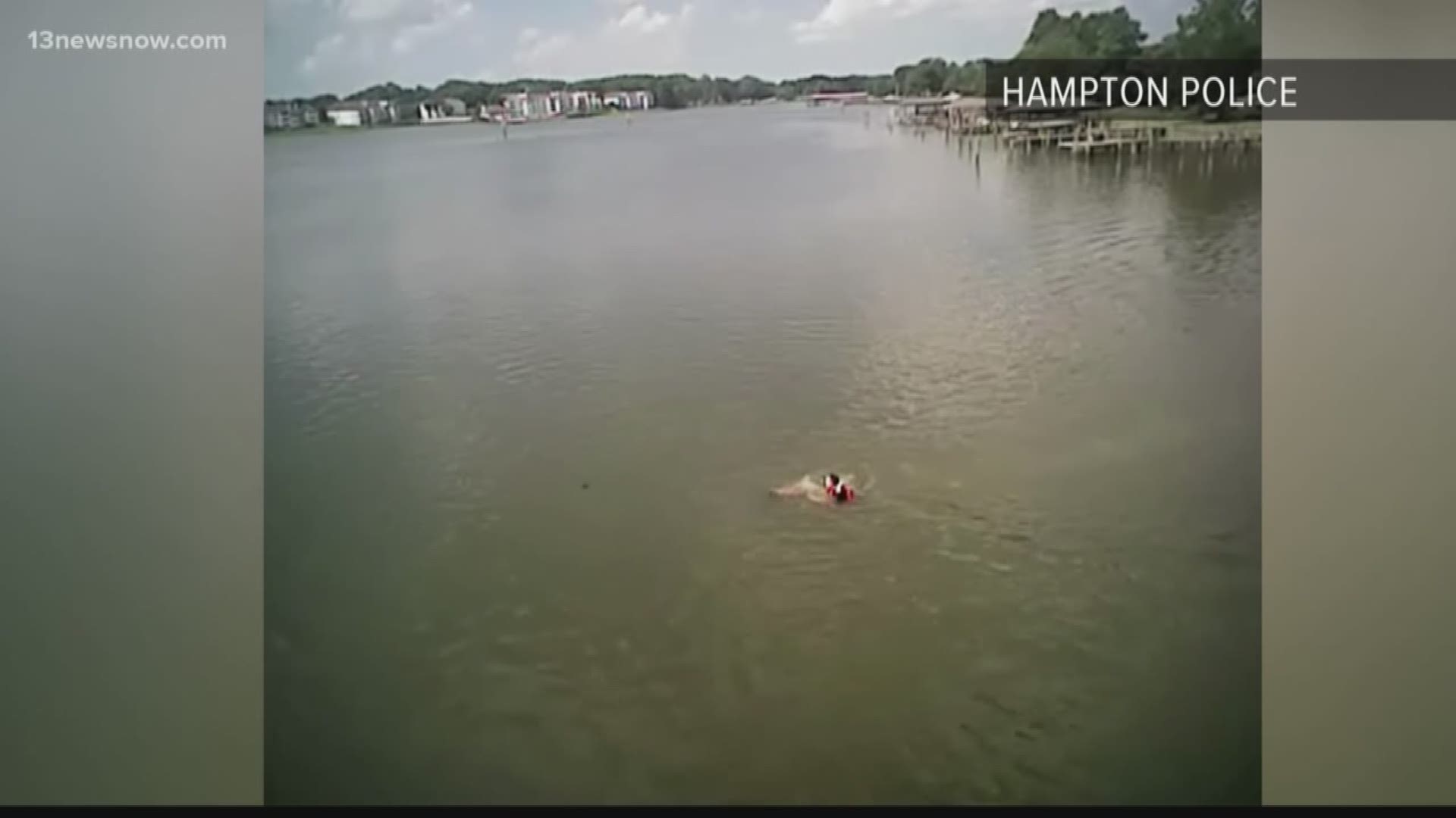 Two Hampton police officers found a man on a bridge threatening to jump. What the officers did next saved that man's life.