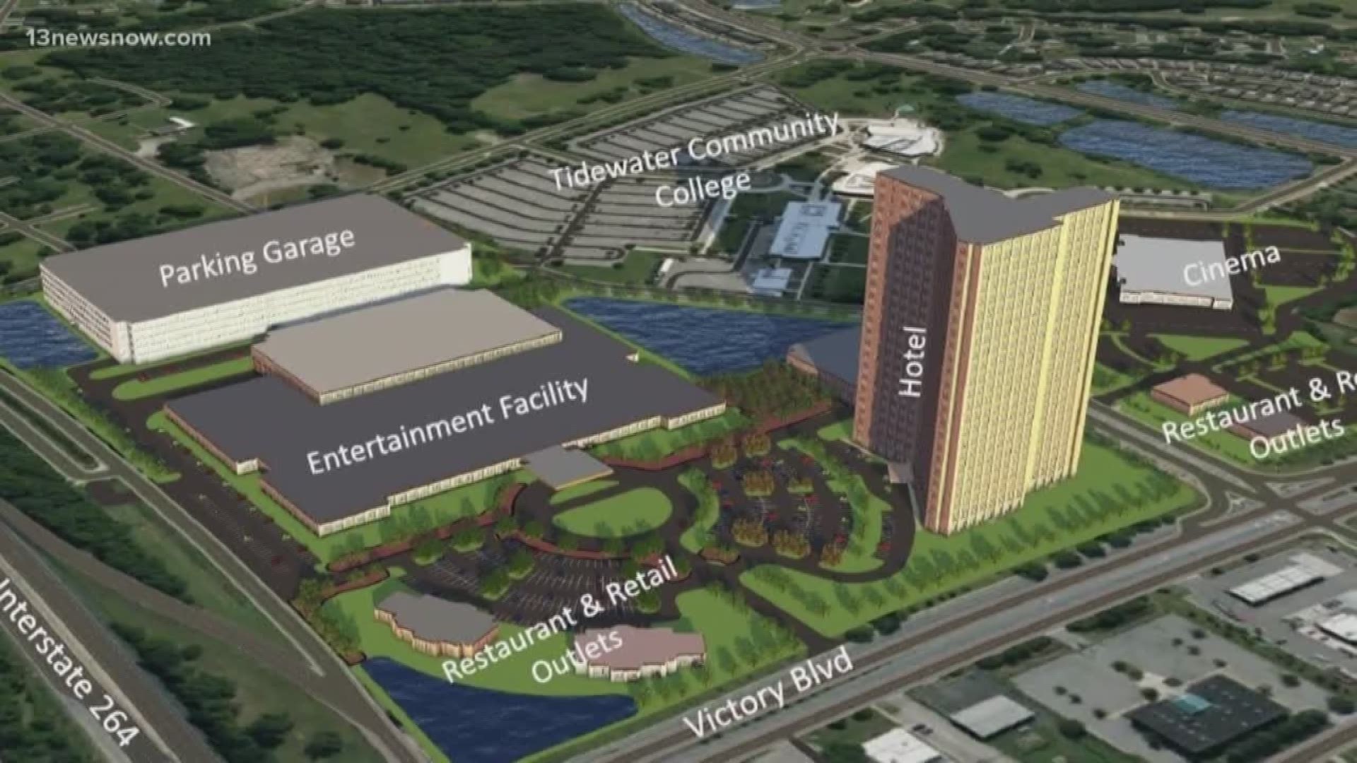 City council voted to approve the development of an entertainment district. It would include casino gaming. The city announced a partnership with Rush Street Gaming.