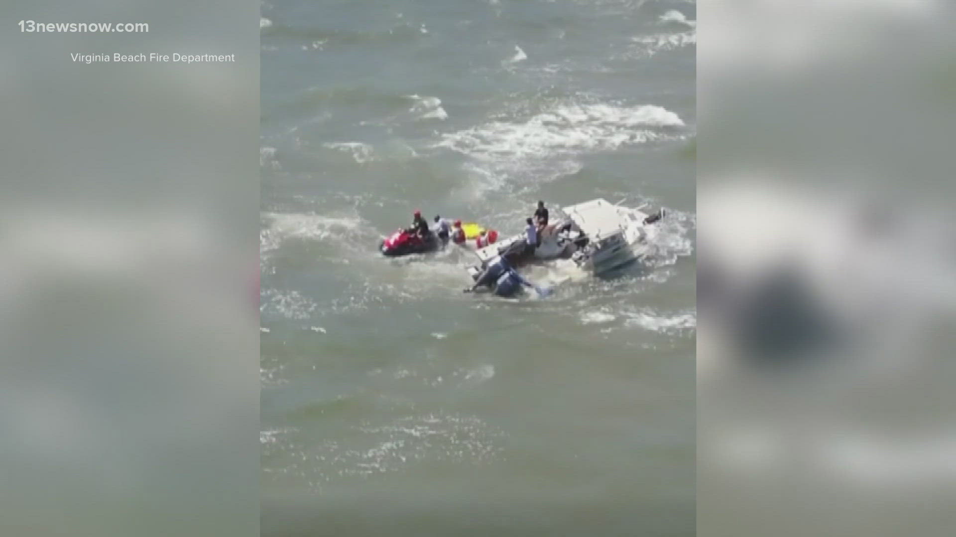 The Virginia Beach Fire Department helped rescue several people after their boat ran aground and began taking on water!