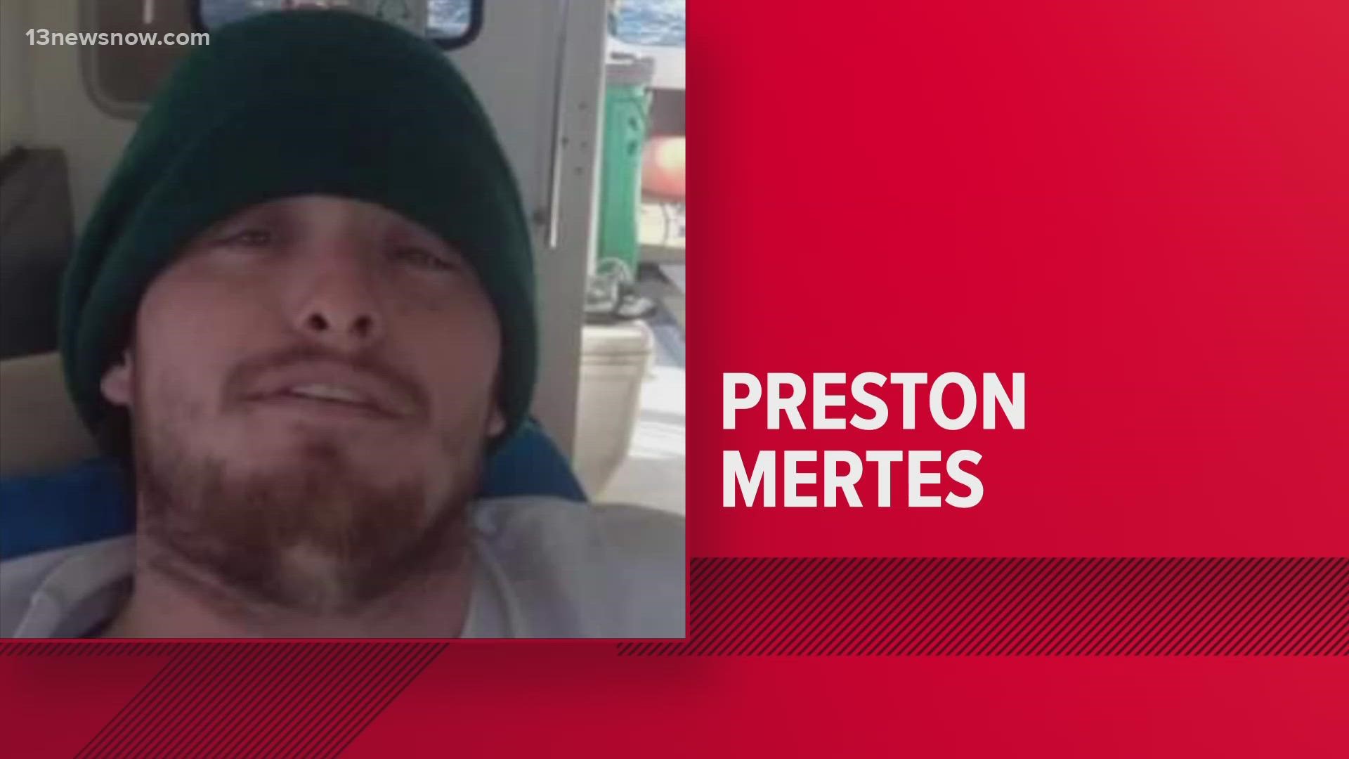 The Currituck Sheriff's Office ask any residents who see anything suspicious to call 911 and not to approach Preston Mertes, who is considered armed and dangerous.