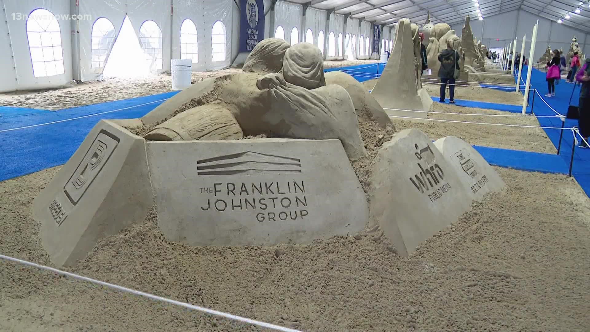 Despite postponement due to weather, the sand sculpting competition is off to a great start! This year's exhibit features 31 artists from 11 different countries.