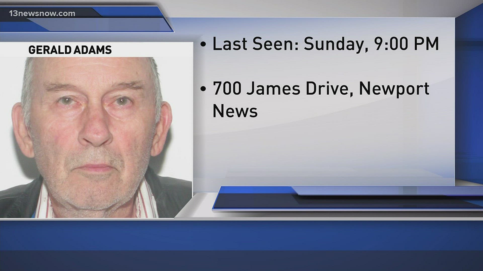 A Senior Alert has been issued for an elderly man who has not been seen since New Year's Eve.