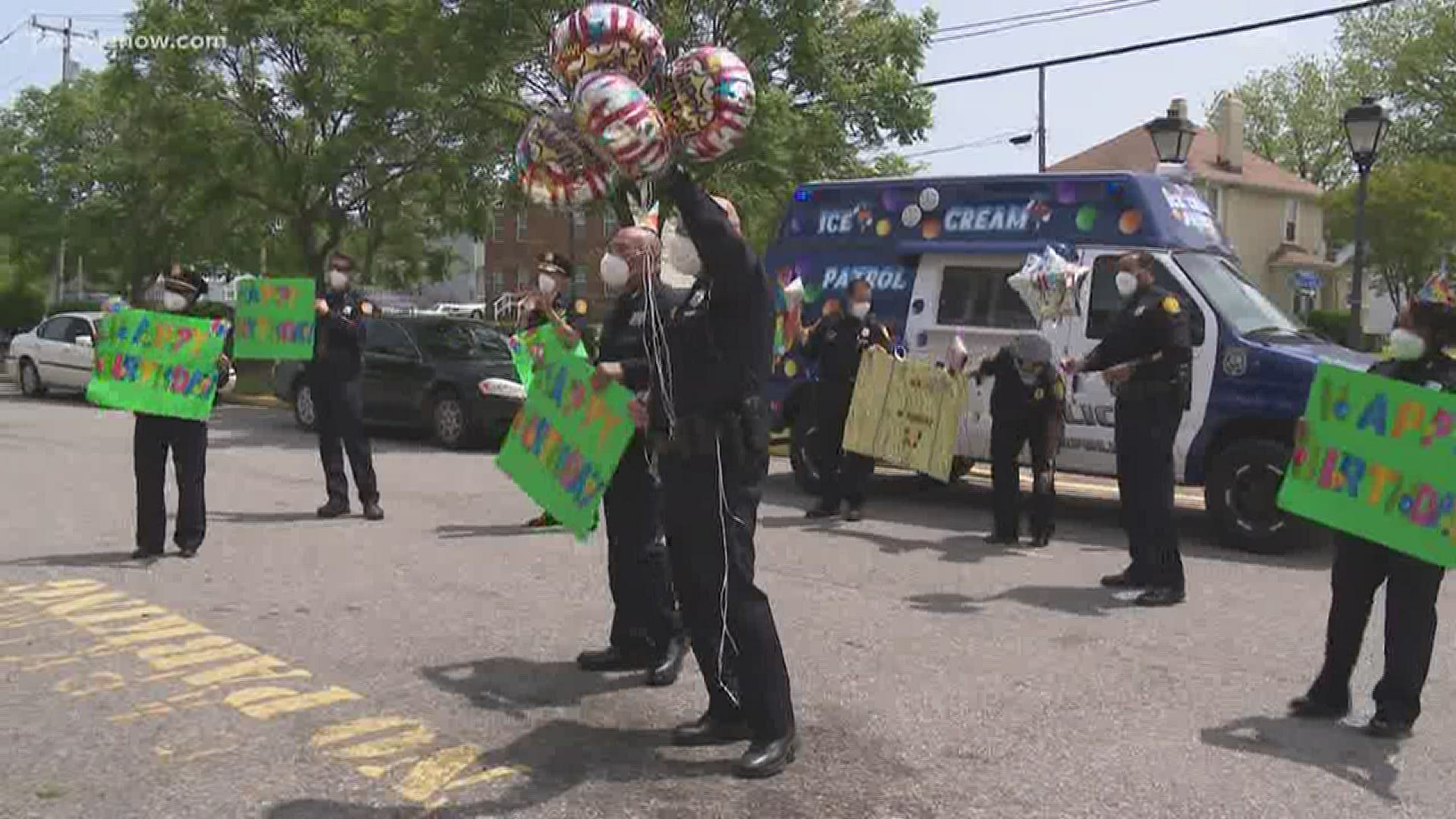 The Norfolk Police Department hosted a virtual celebration for a woman at a nursing home to celebrate her 97th birthday.