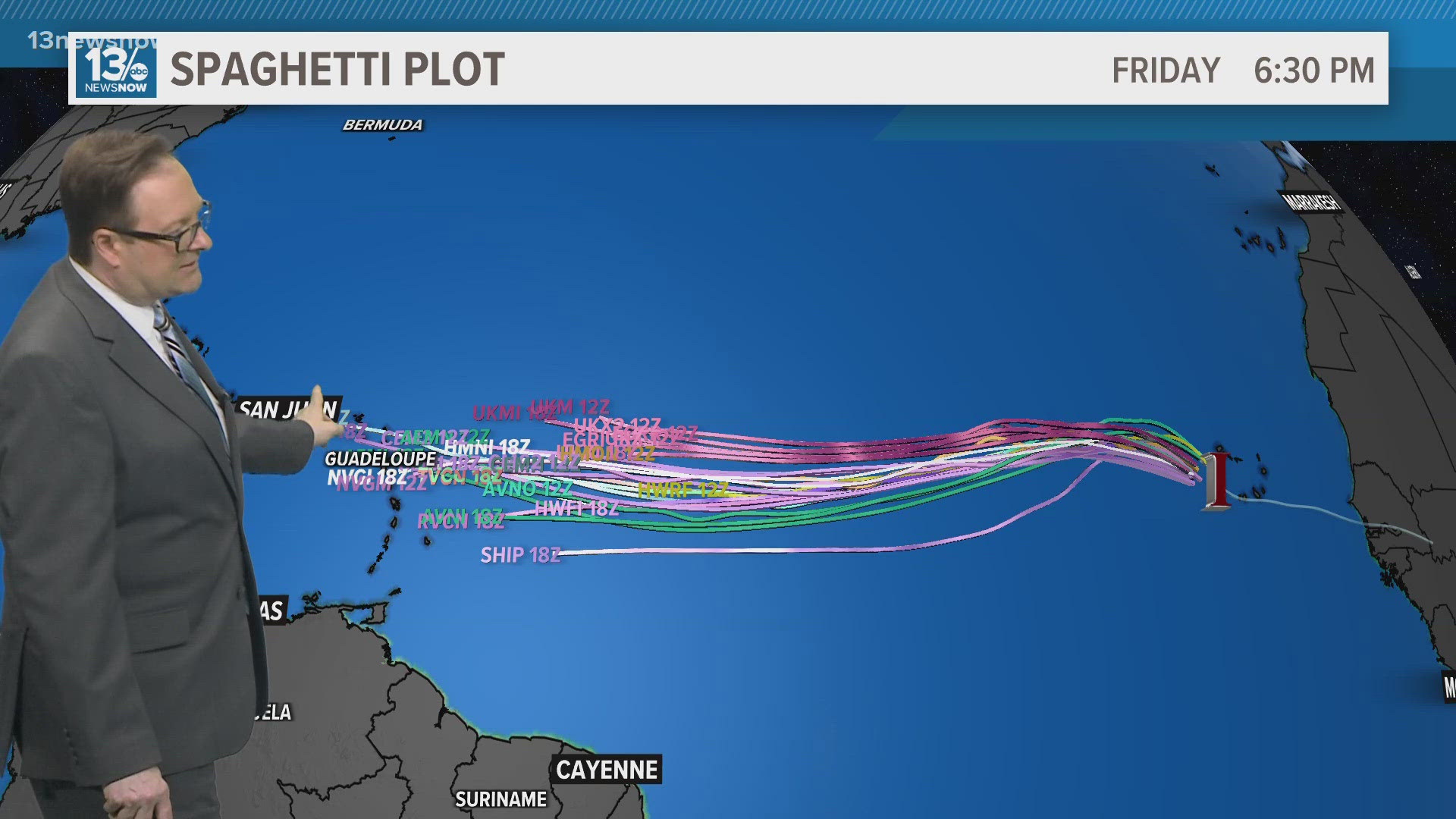 Tropical Storm Leslie churns in the central Atlantic, and a tropical wave near Cabo Verde could develop in the days ahead.