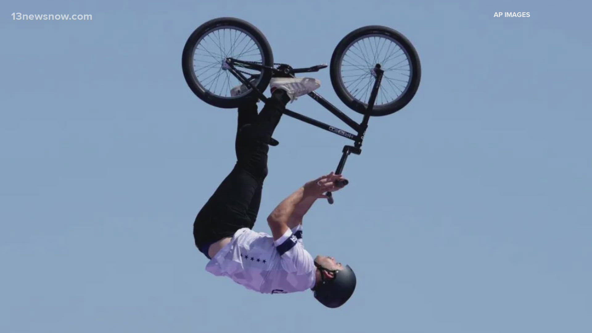 Virginia Beach's Justin Dowell finished 7th in the BMX finals at the Paris Olympics, Wednesday, July 31, 2024.