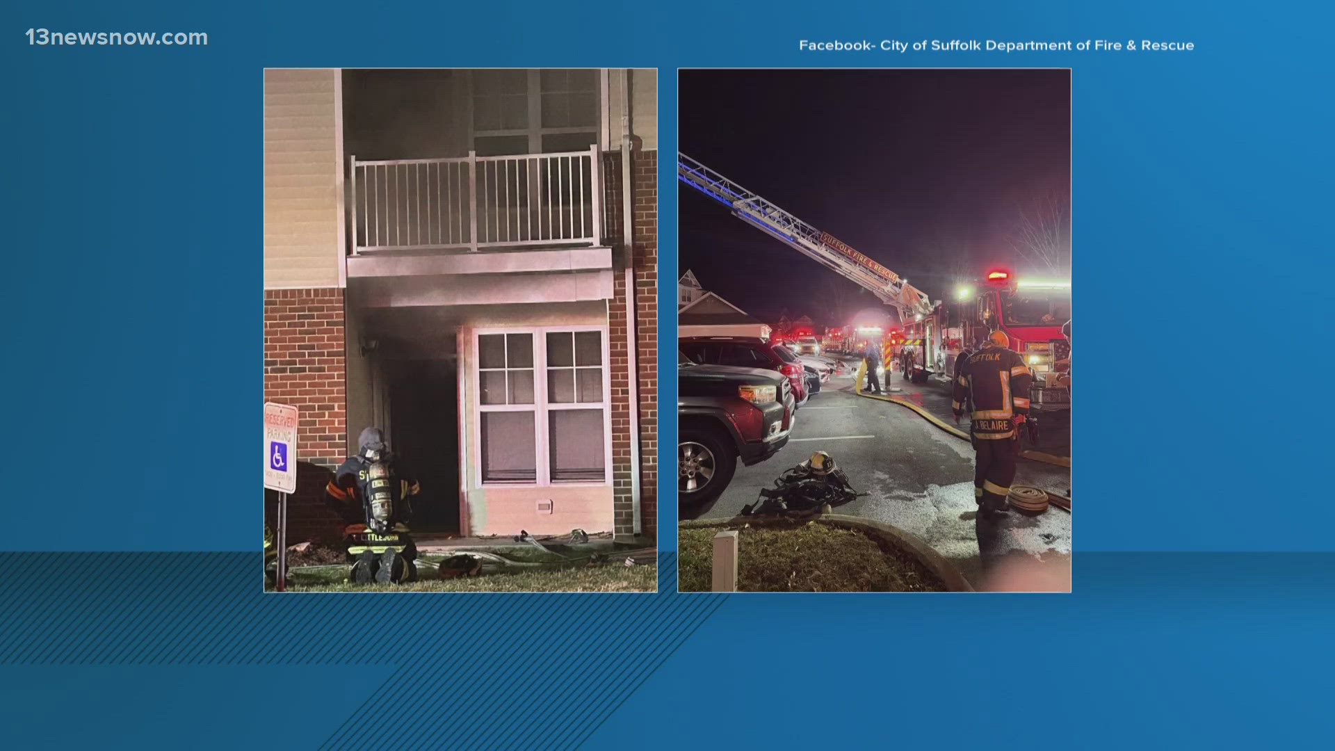 3 displaced after apartment fire in Suffolk | 13newsnow.com