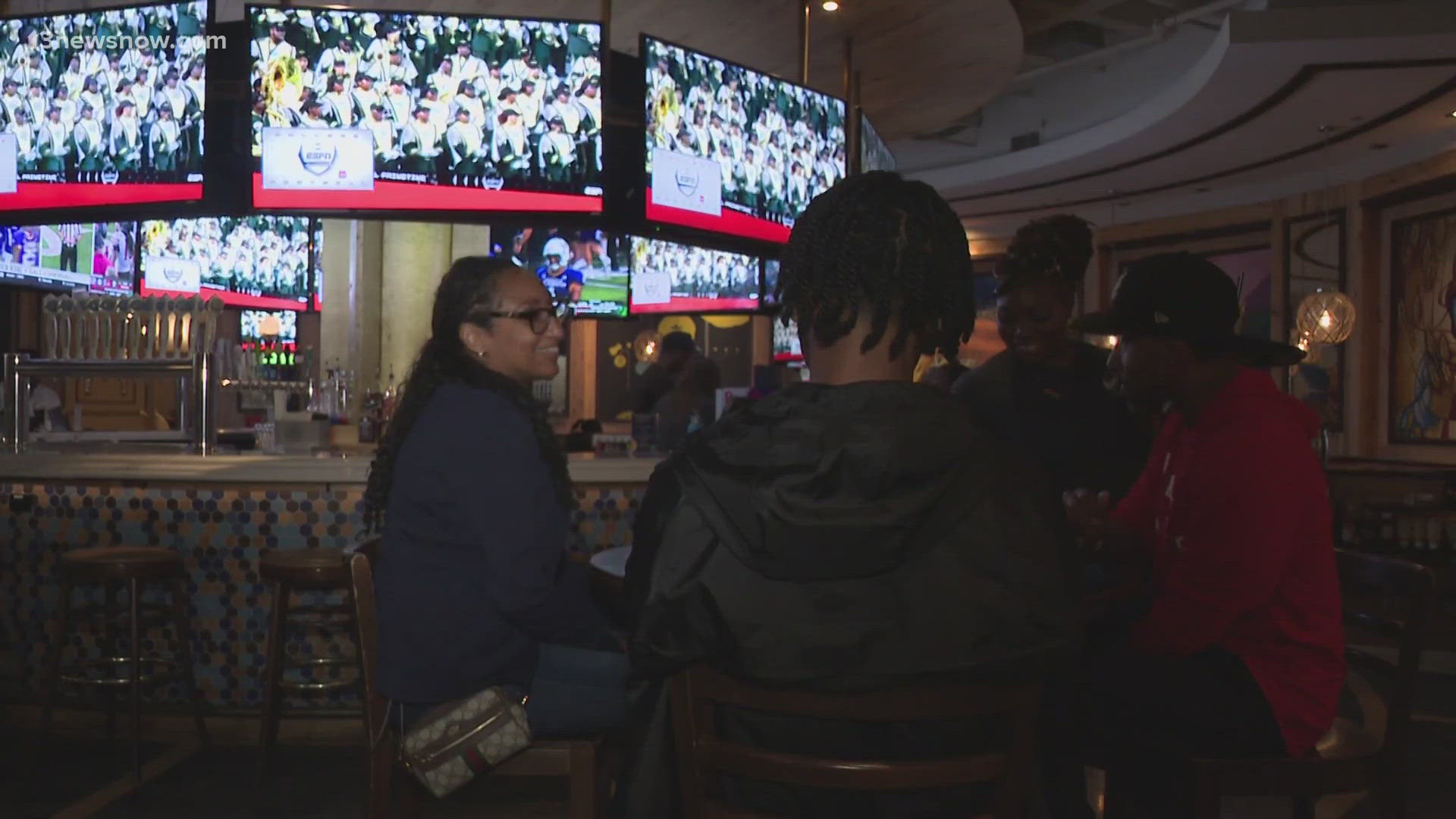 Blue Moon Taphouse inside Norfolk's Waterside District hosted a watch party for the Norfolk State University vs Florida State University A&M game Saturday evening.