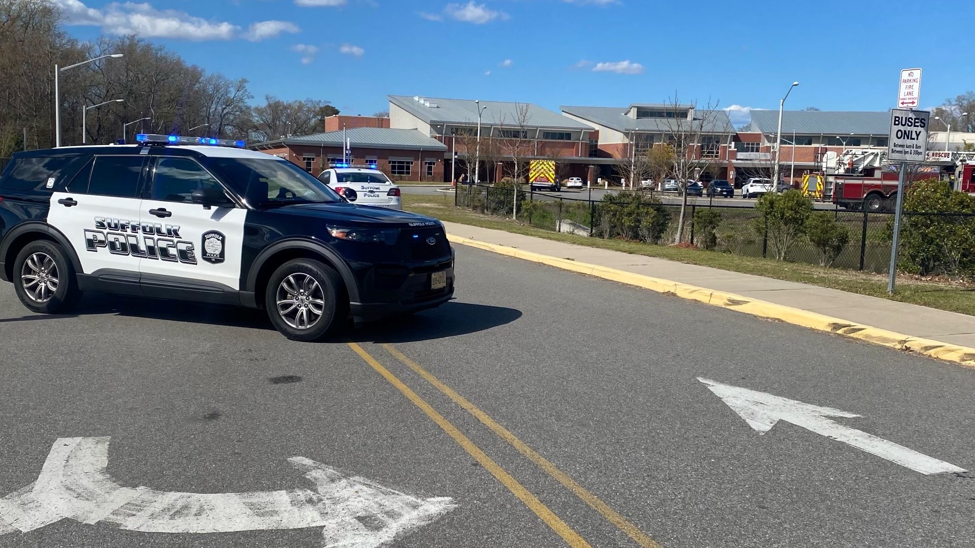 Colonel Fred Cherry Middle School was evacuated Wednesday morning while Suffolk authorities investigated a bomb threat, city officials said.