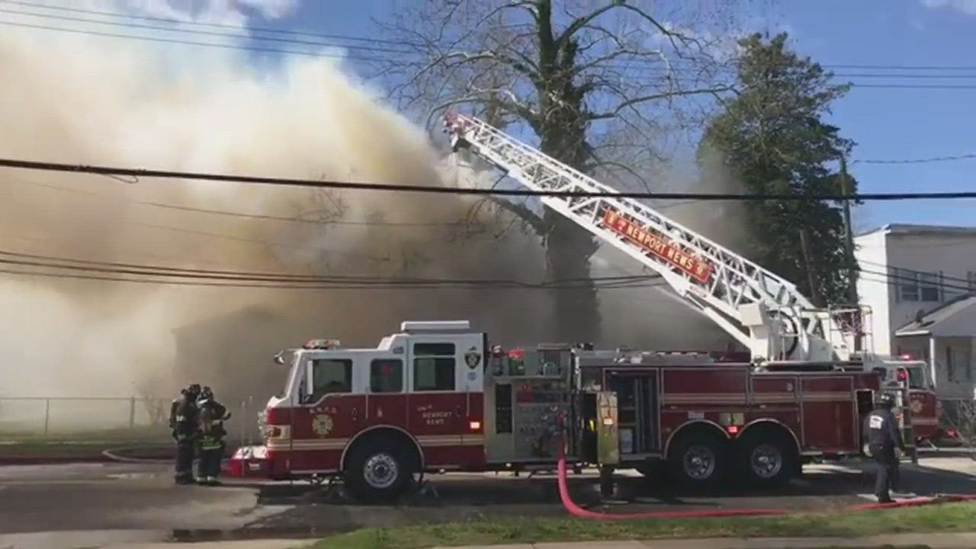 A house in Newport News was a total loss following a fire on Friday. Video courtesy 13News Now viewer Kevin.