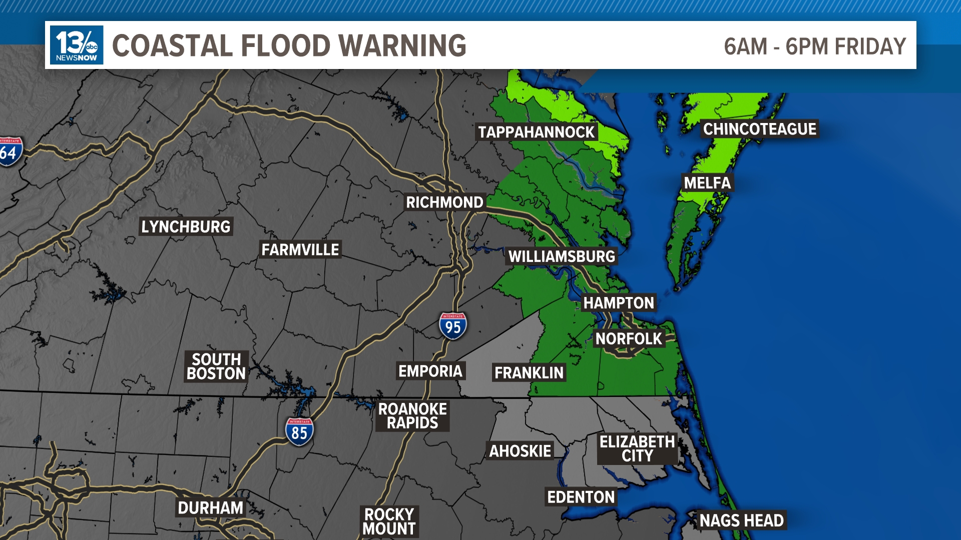 Coastal Flood Advisory affecting Hampton Roads has expired | 13newsnow.com