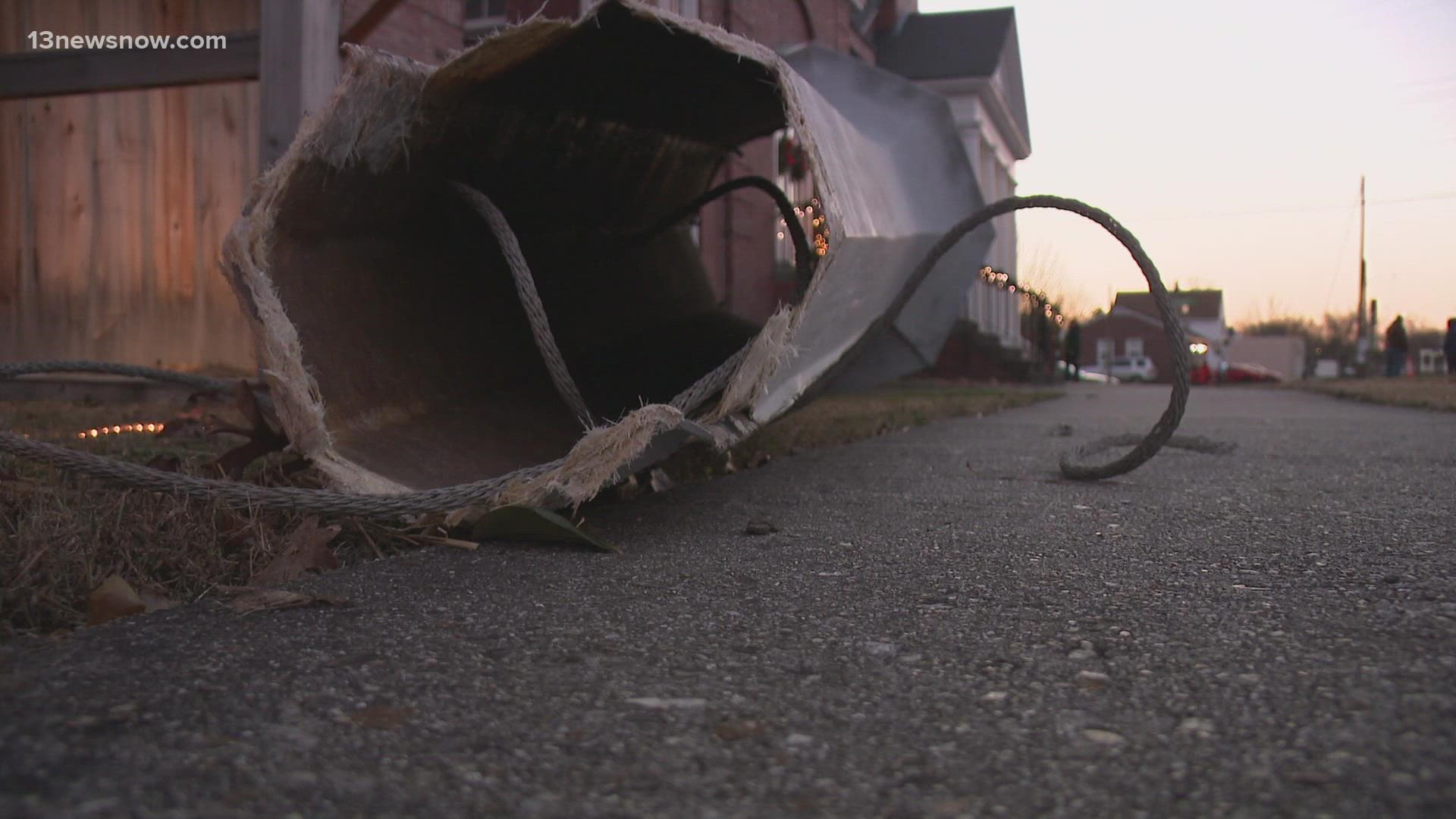 Friday and Saturday's weather conditions left impressions, especially at one church in a historic Portsmouth neighborhood and a popular section of Downtown Norfolk.