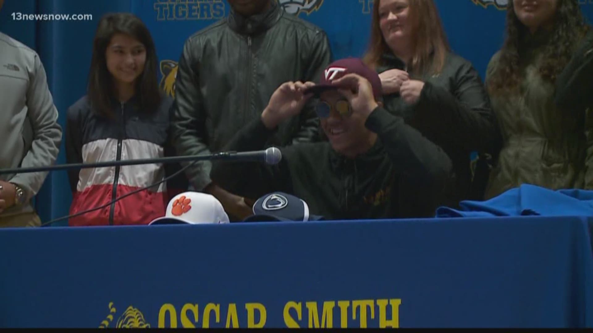 Kelly, an Oscar Smith Tiger is one of the top football recruits in the state in the class of 2019. He surprised a lot of people by picking the Hokies.