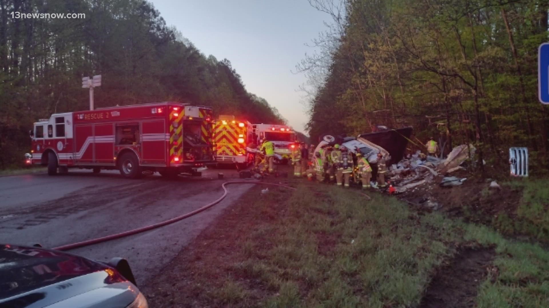 He's expected to survive, but he was pinned in the wreck and had to be removed.