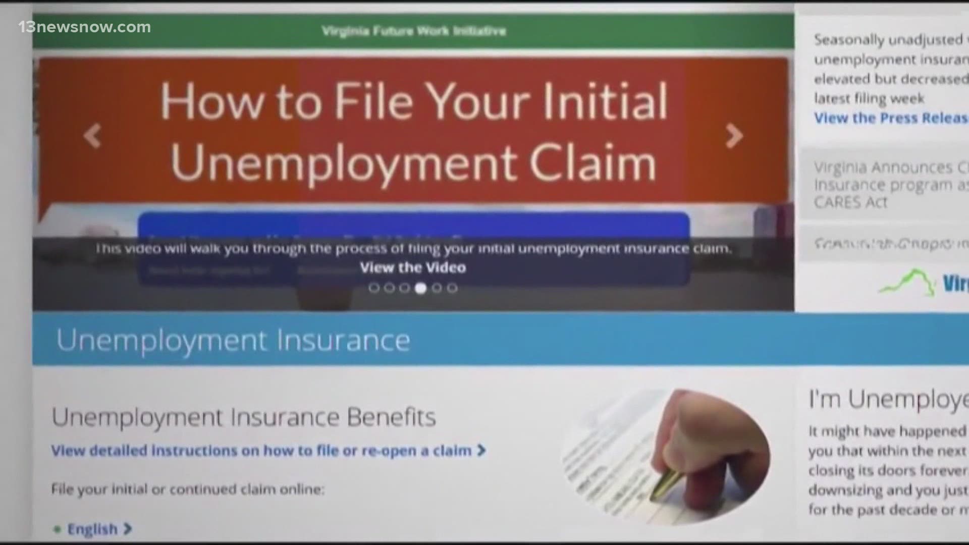 Currently, the Virginia Unemployment Commission hasn't reviewed 15,000 claims. There is one VEC program that will be extended. 13News Now Evan Watson has more.