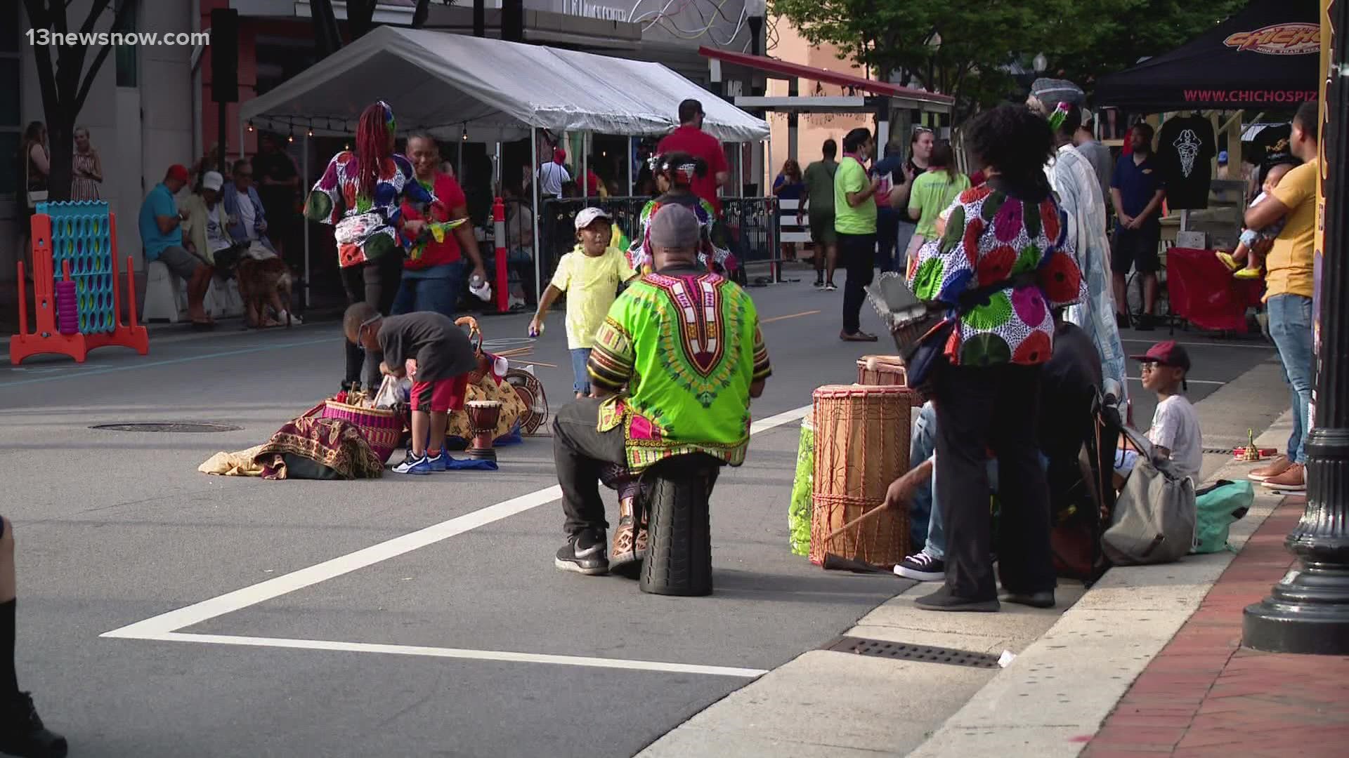 Nearly 30 businesses and crowds of people took part in downtown Norfolk’s “First Fridays"—the first in a long time. The street party is back after a roughly two-year