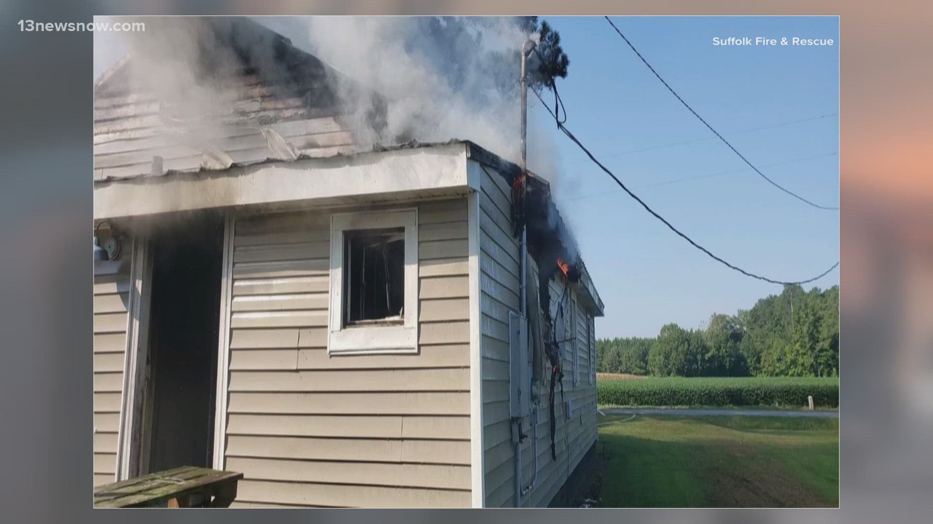 The fire happened Wednesday morning at a home on Greenwood Road.