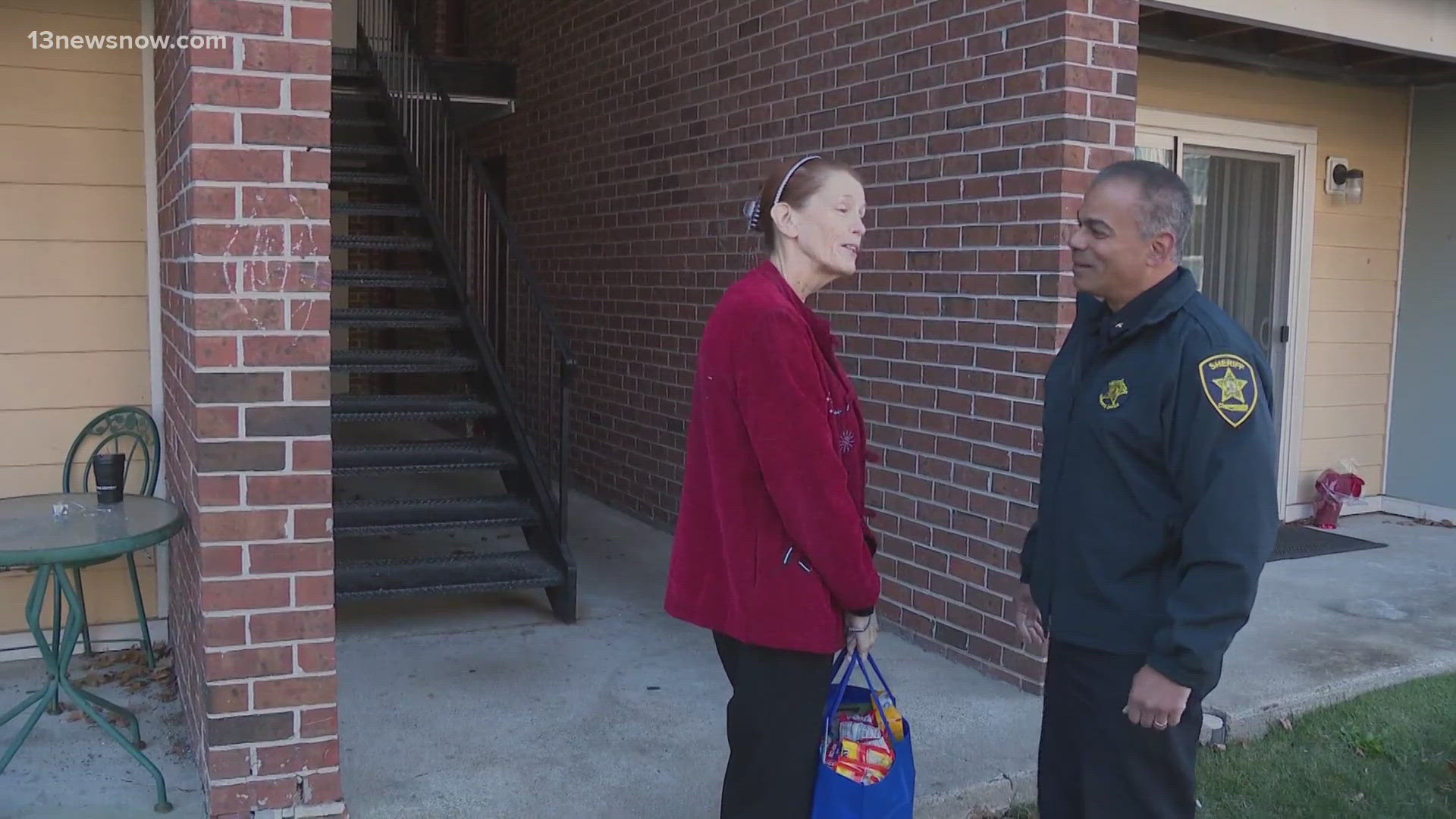 Deputies handed out 100 holiday baskets to Chesapeake seniors who may need a helping hand for the holidays.