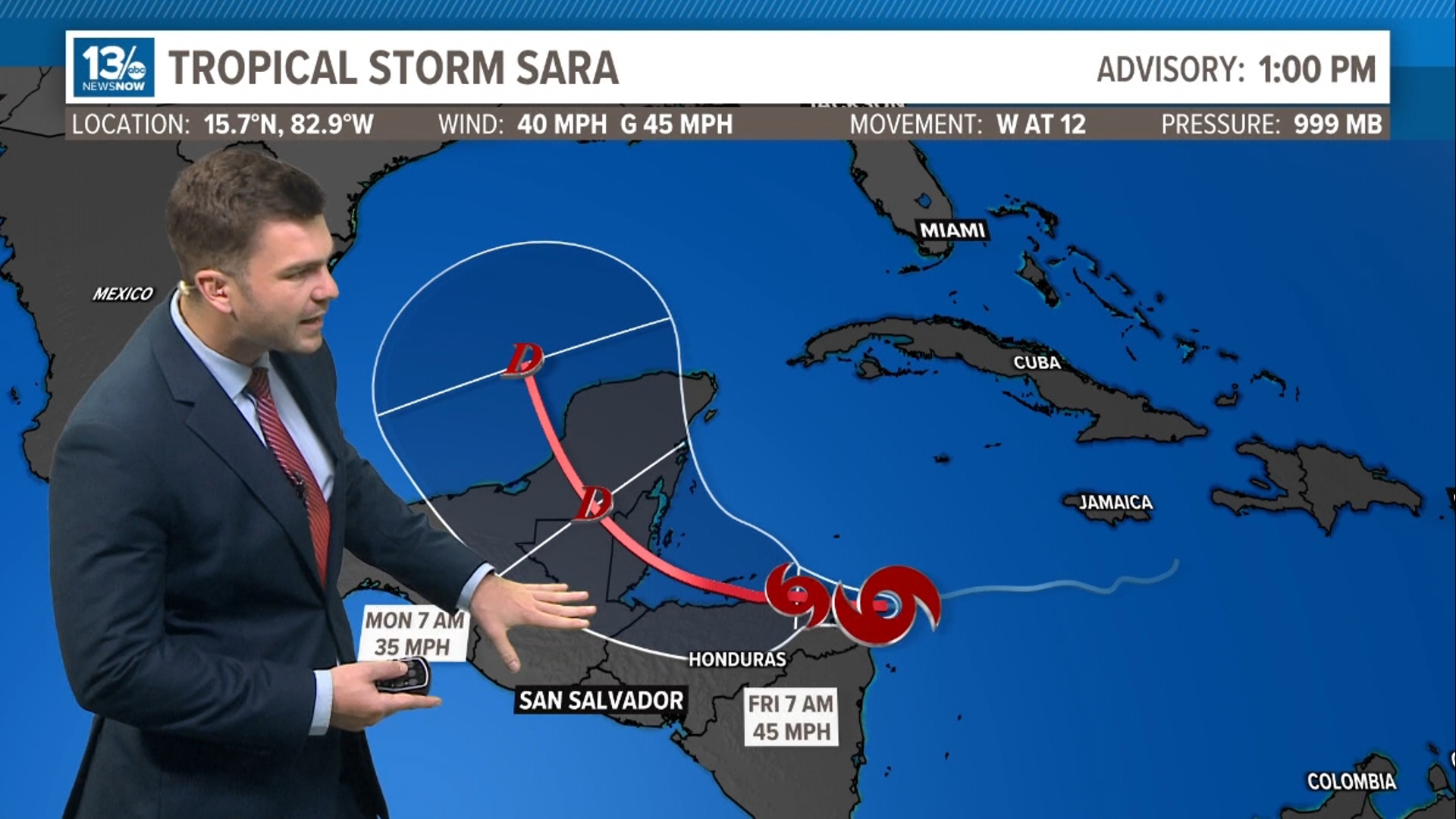 Tropical Storm Sara is the 19th storm of the 2024 Atlantic Hurricane Season and could eventually become a hurricane in the next couple of days.