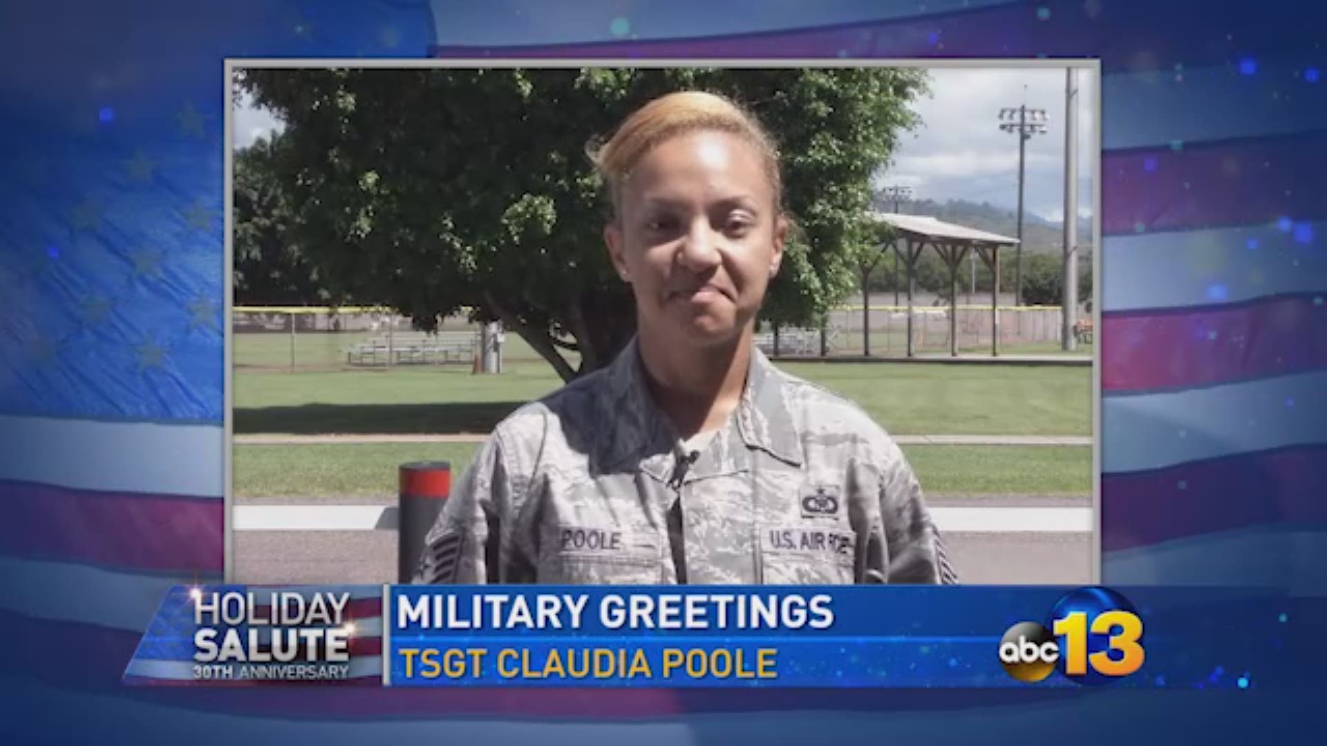 Military Greetings from the Graham Family, and TSGT Claudia Poole.