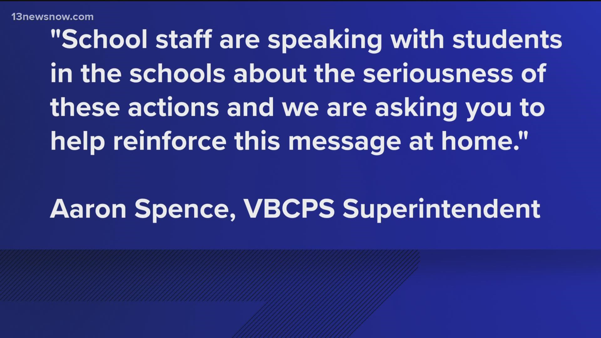 In the e-mail, Superintendent Aaron Spence reminded parents that bringing a weapon to school property, including toys, isn't allowed