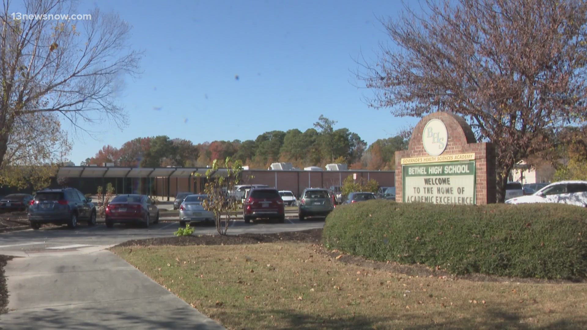 Two Hampton students were sent to the hospital after a fight involving a small box cutter at Bethel High School.