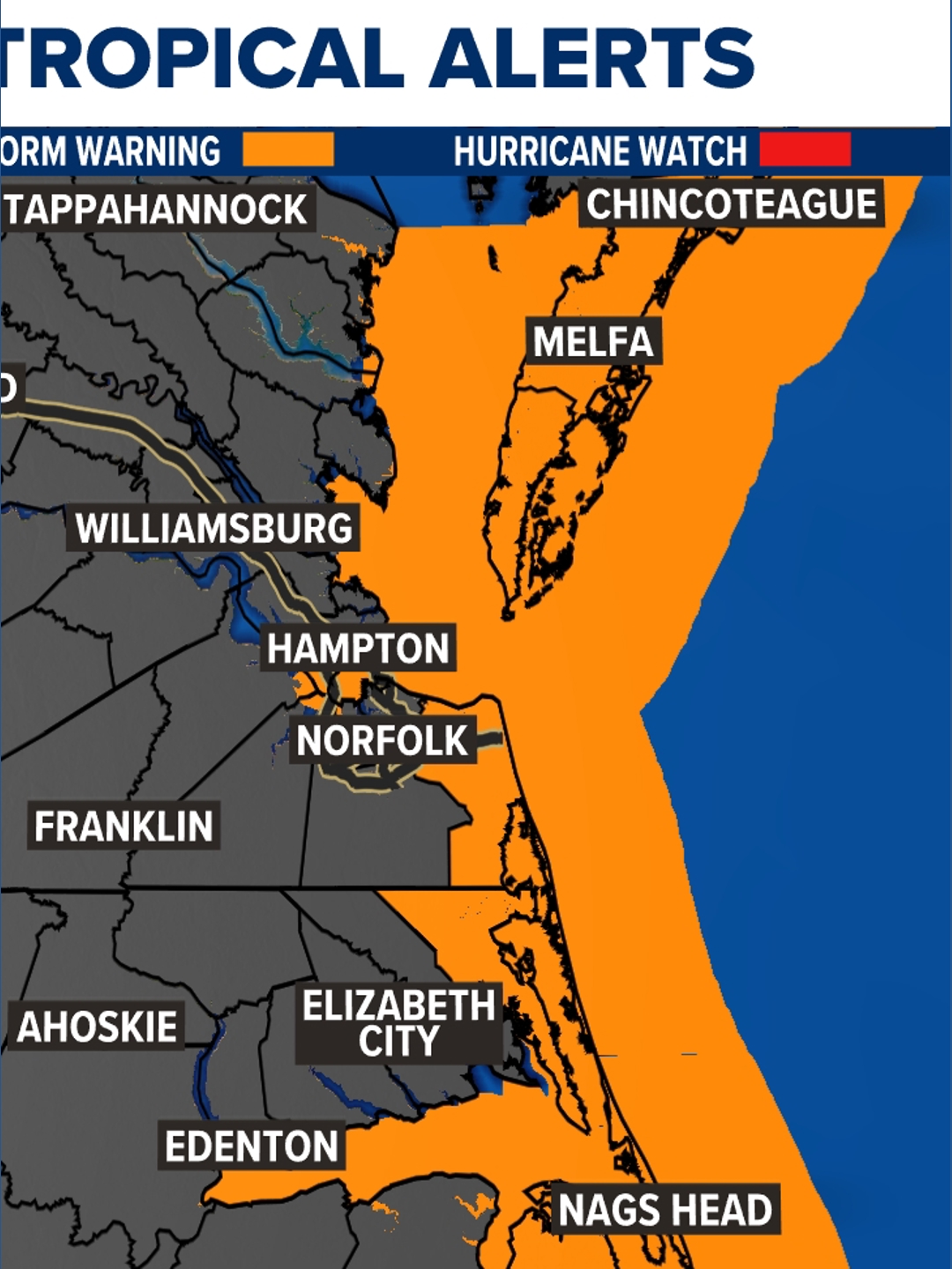 Forecast: Hurricane Erin impacts in Virginia Beach, Outer Banks ...