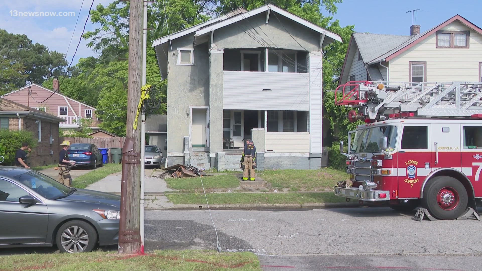 Norfolk Fire-Rescue officials say a fire marshal driving down Omohundro Avenue noticed smoke at the home and called it in.