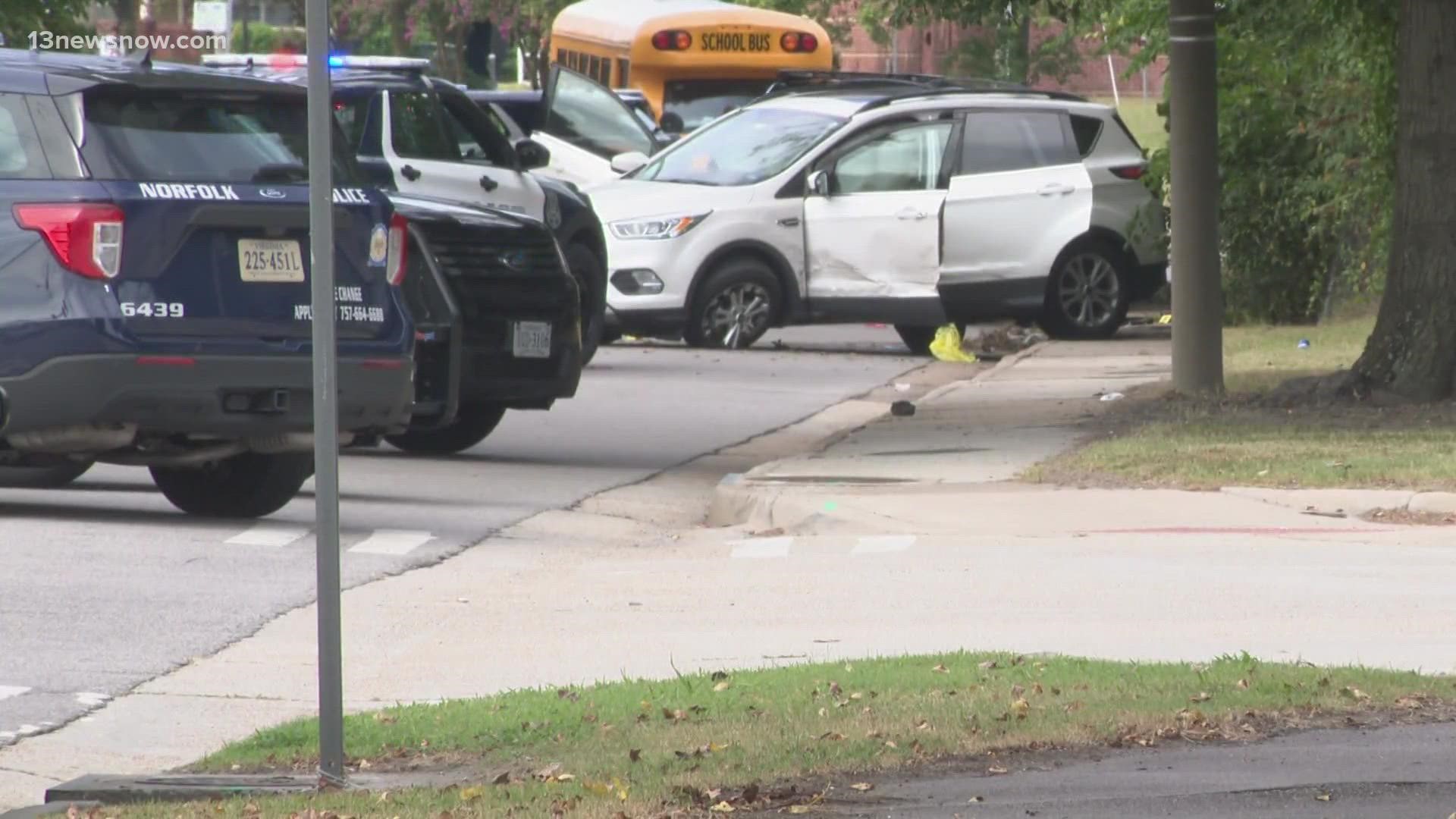 The chase ended on Sewells Point Road, right next to Norview High School and close to Norview Middle School.