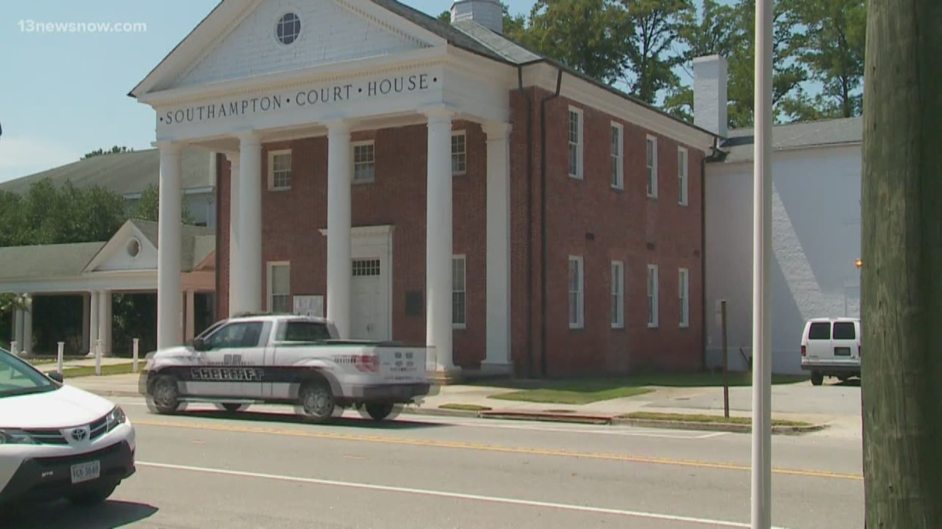 A man is dead after a truck hit him outside the Southampton County Courthouse. The truck driver did stay on the scene.