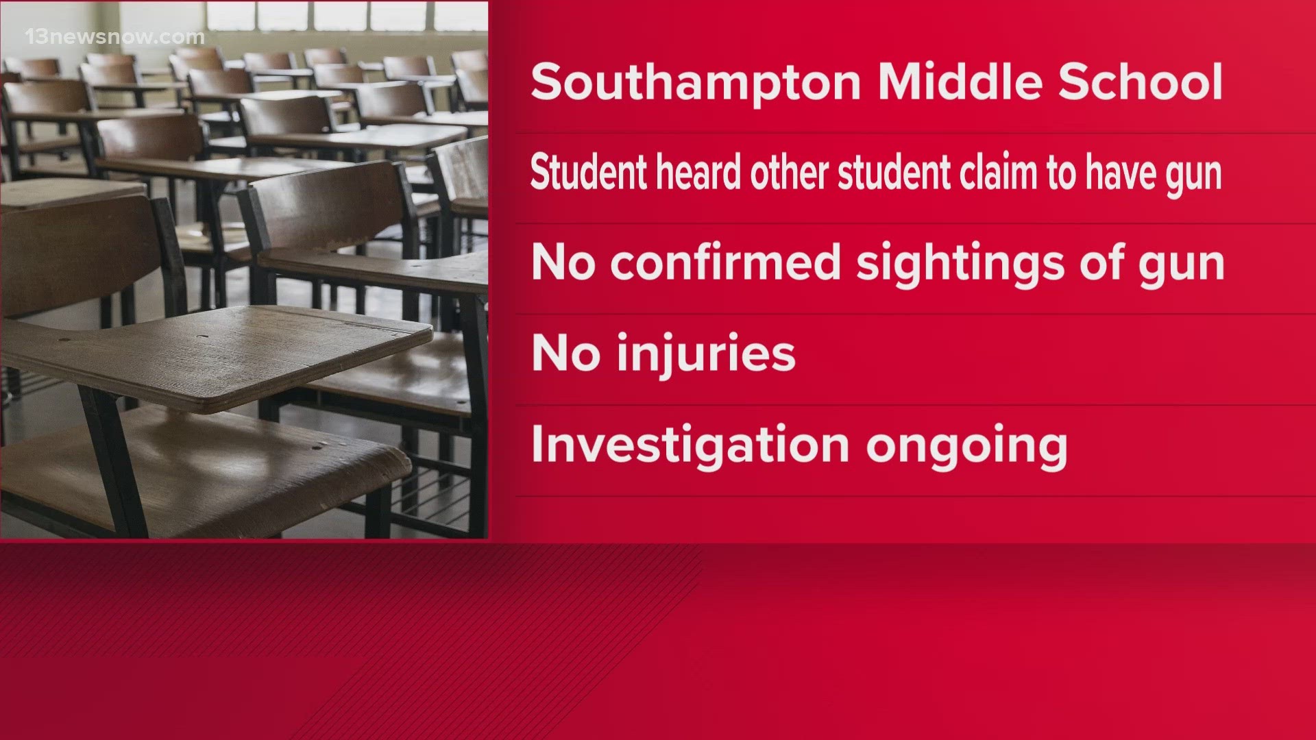 Southampton Middle School in lockdown as authorities investigate gun rumor