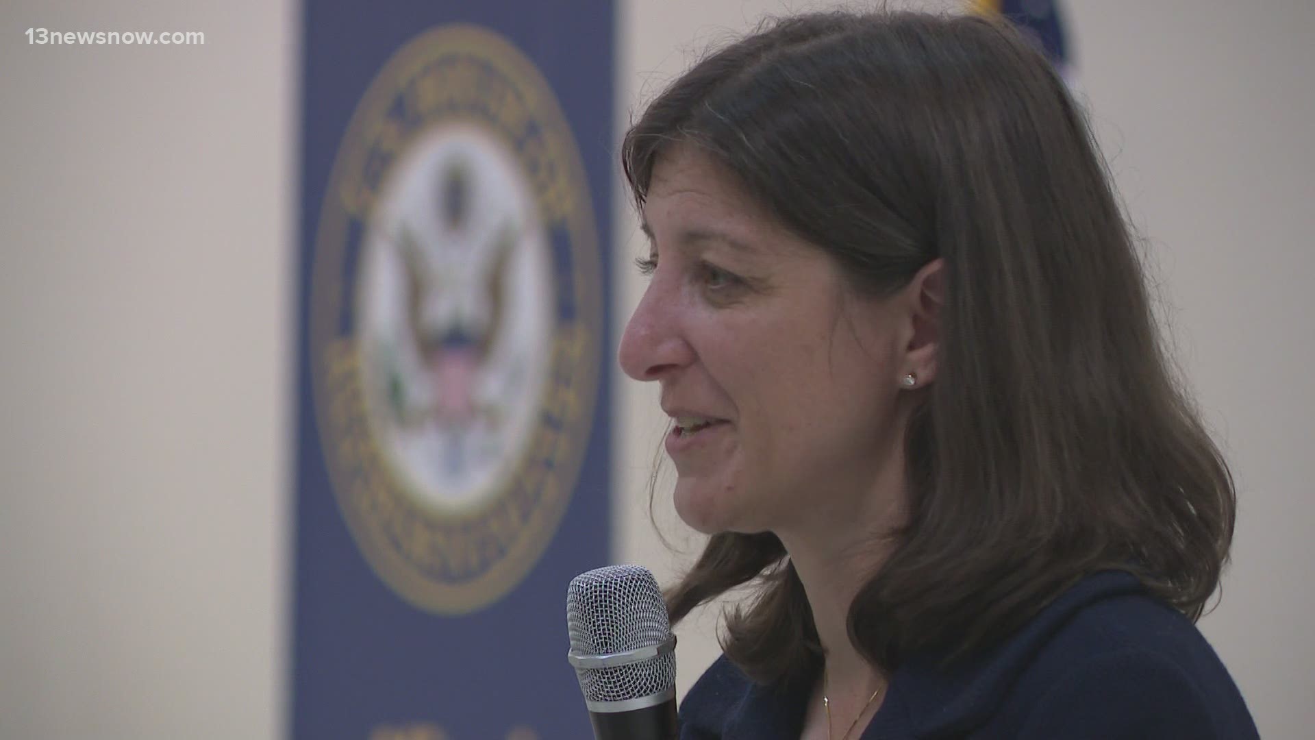 Congresswoman Elaine Luria addressed the rise in gun violence at a packed town hall in Virginia Beach.