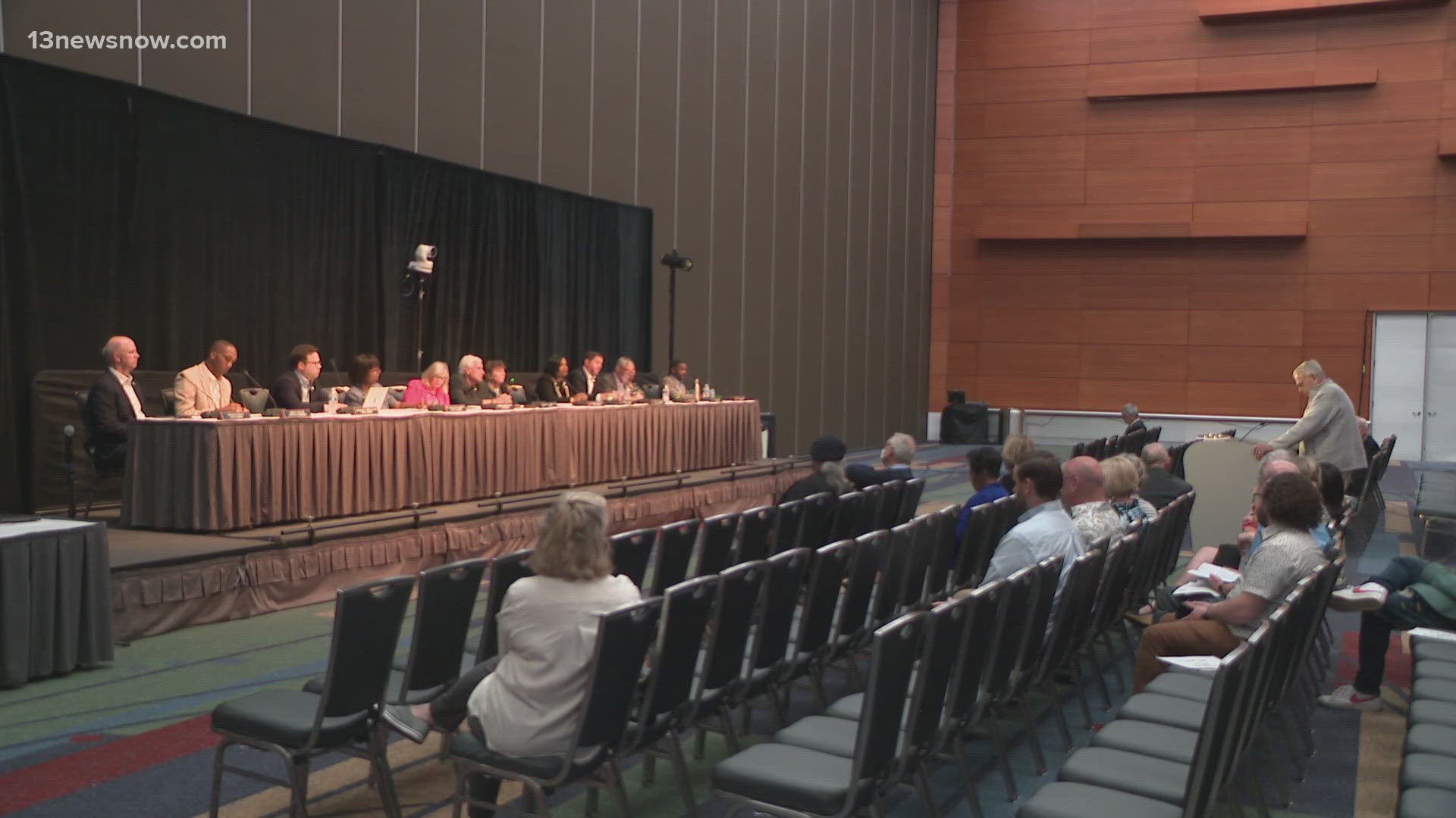 Tonight, dozens of Virginia Beach residents showed up to the convention center to share their thoughts on the proposed budget with the city council.
