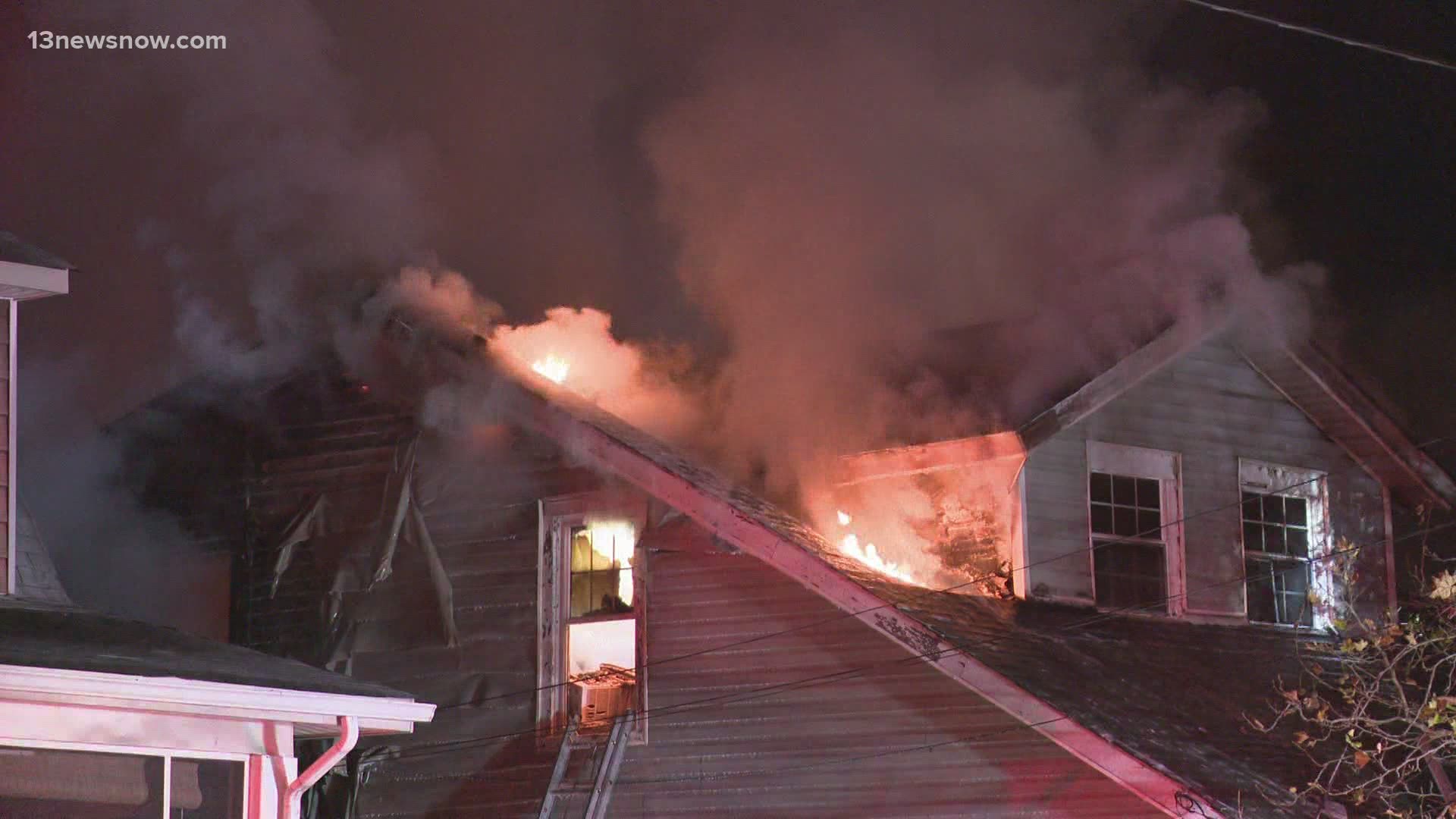 A resident was rescued from one of the fires crews responded to overnight in Newport News.