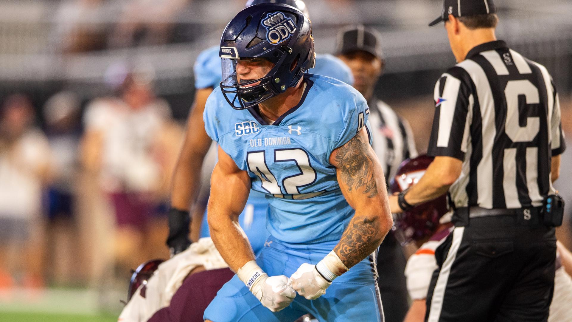 The 6-1, 225-pound senior, left the Monarchs’ 23-19 season opening loss at South Carolina with an injury. He hasn't been back since.