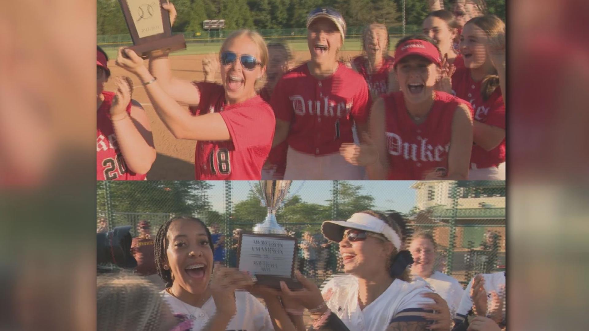 Gloucester and Granby capture region softball titles on Thursday.