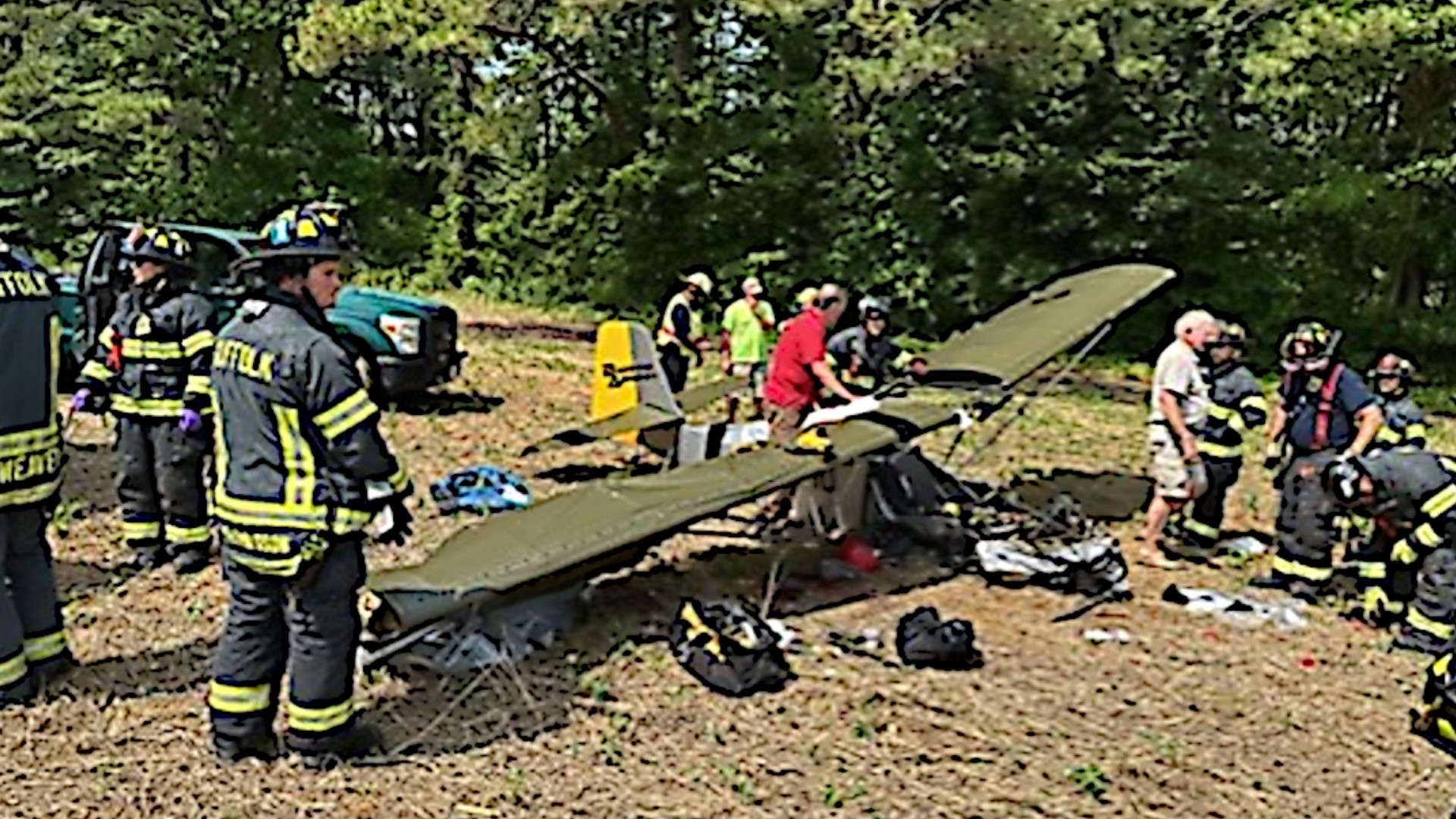 The plane went down in a rural area south of the downtown section of the city on North Liberty Spring Road shortly before 3 p.m.