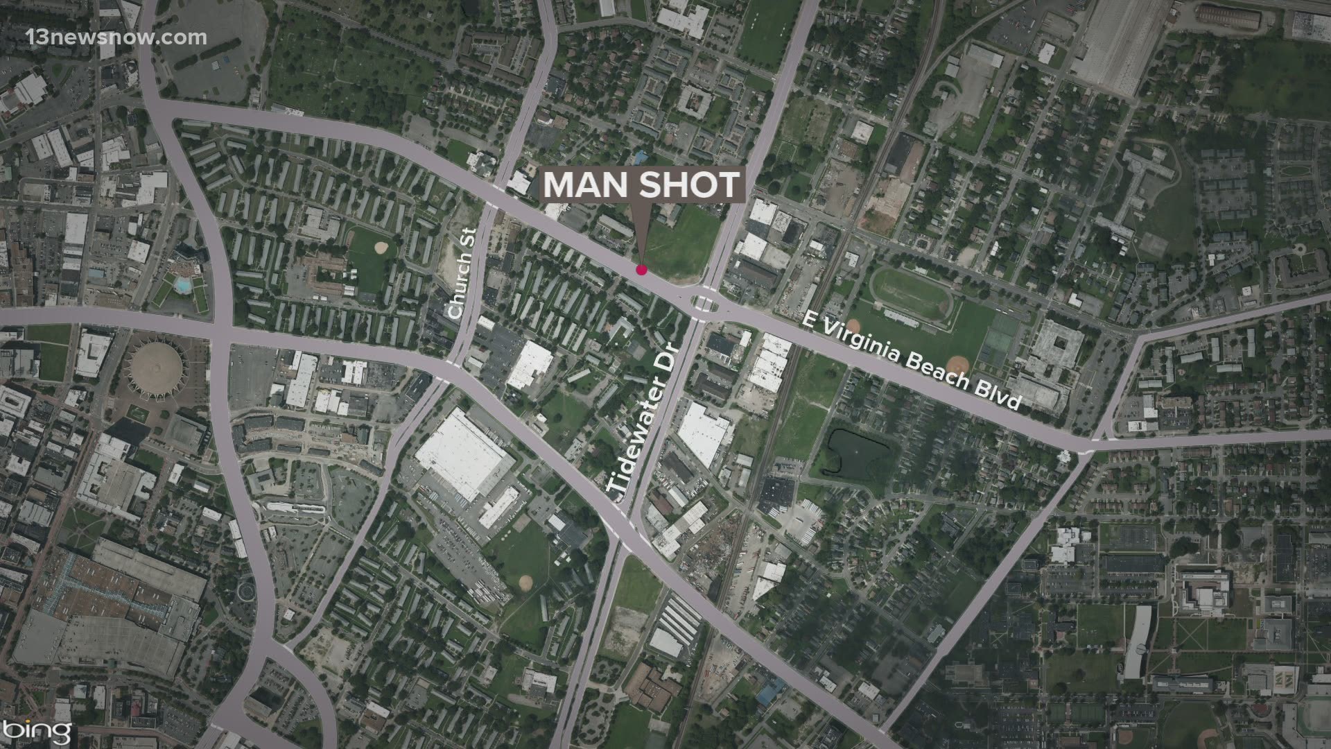 A person is in the hospital with serious injuries after being shot in Norfolk on Monday night, police said.
