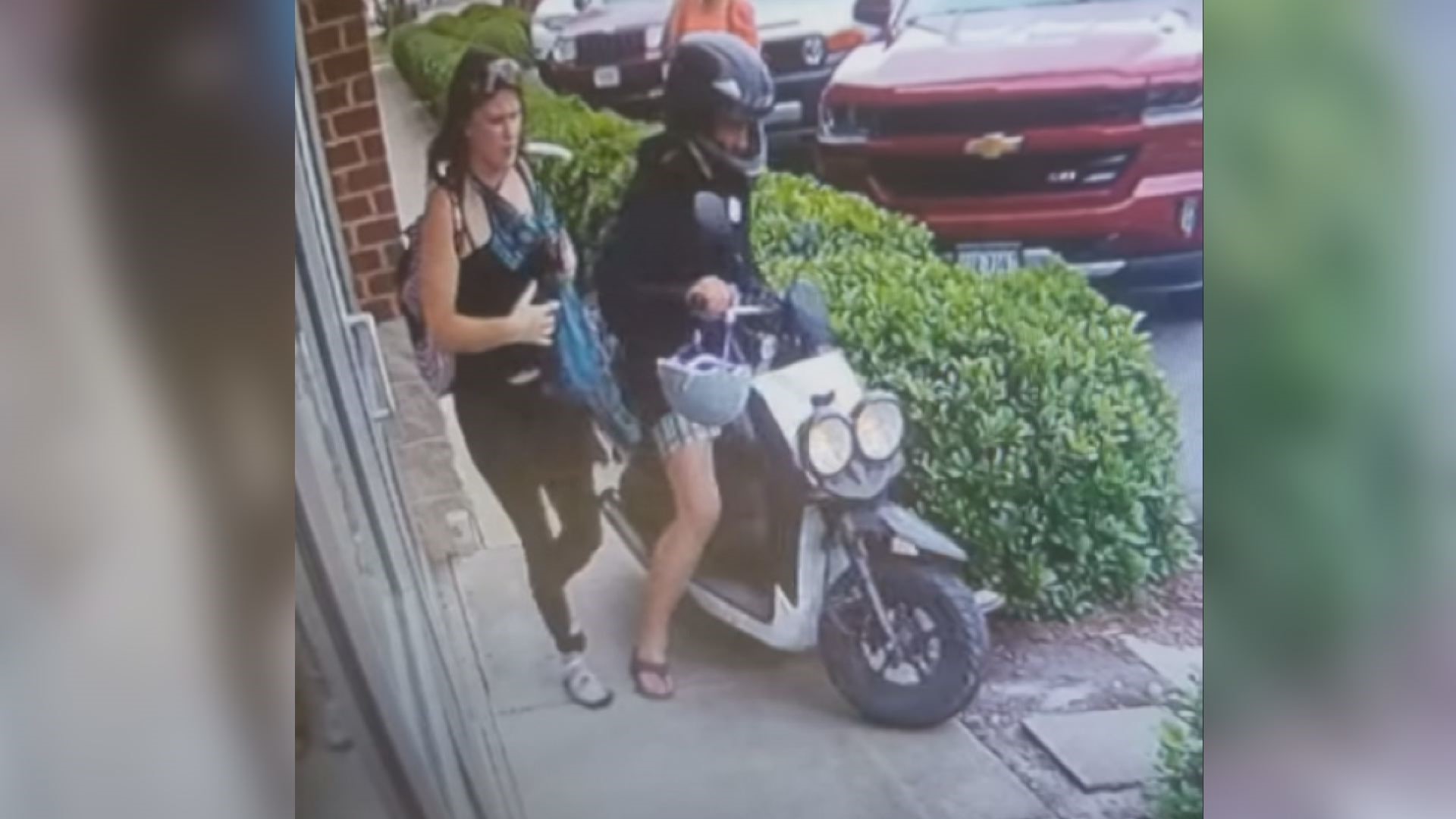 Thrift Store USA posted this video of two suspects who allegedly stole a bunch of clothes from the store before making their getaway on a moped.