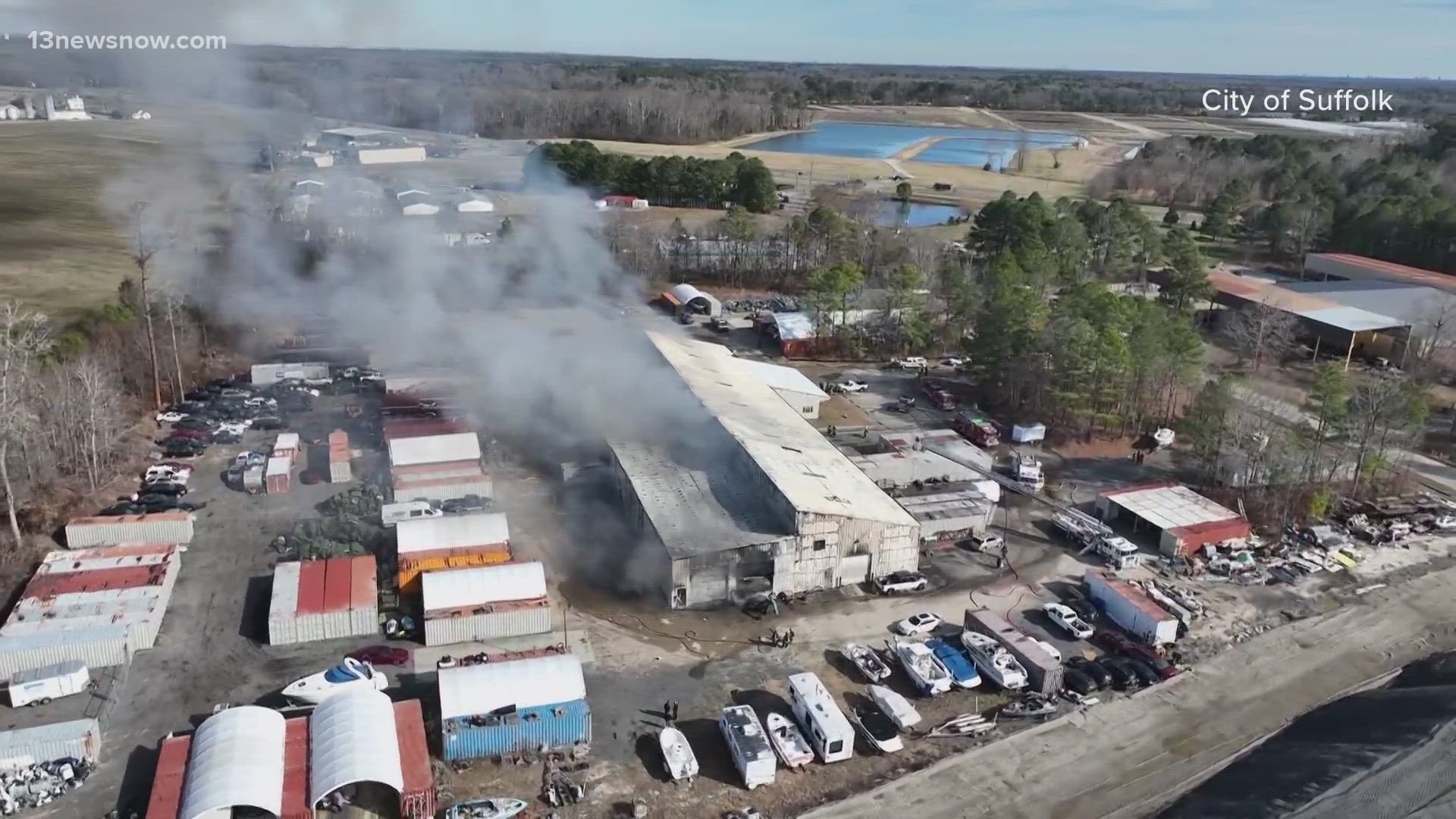 Officials say the fire is now under control and that there is "no risk to the public regarding air quality," but crews still need to test runoff water.