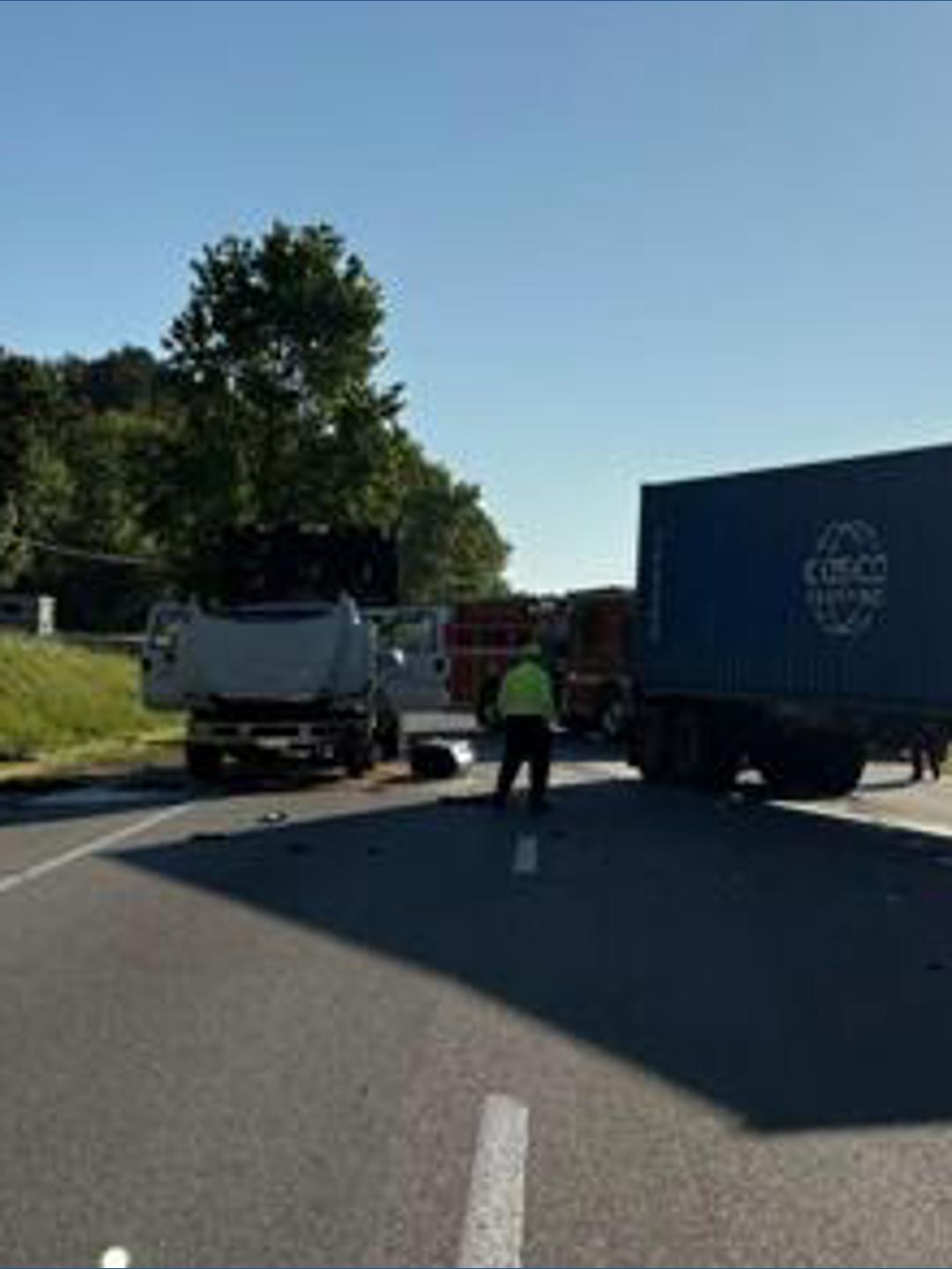 Tractor-trailer crash causes fuel spill, lane closures on South Quay ...