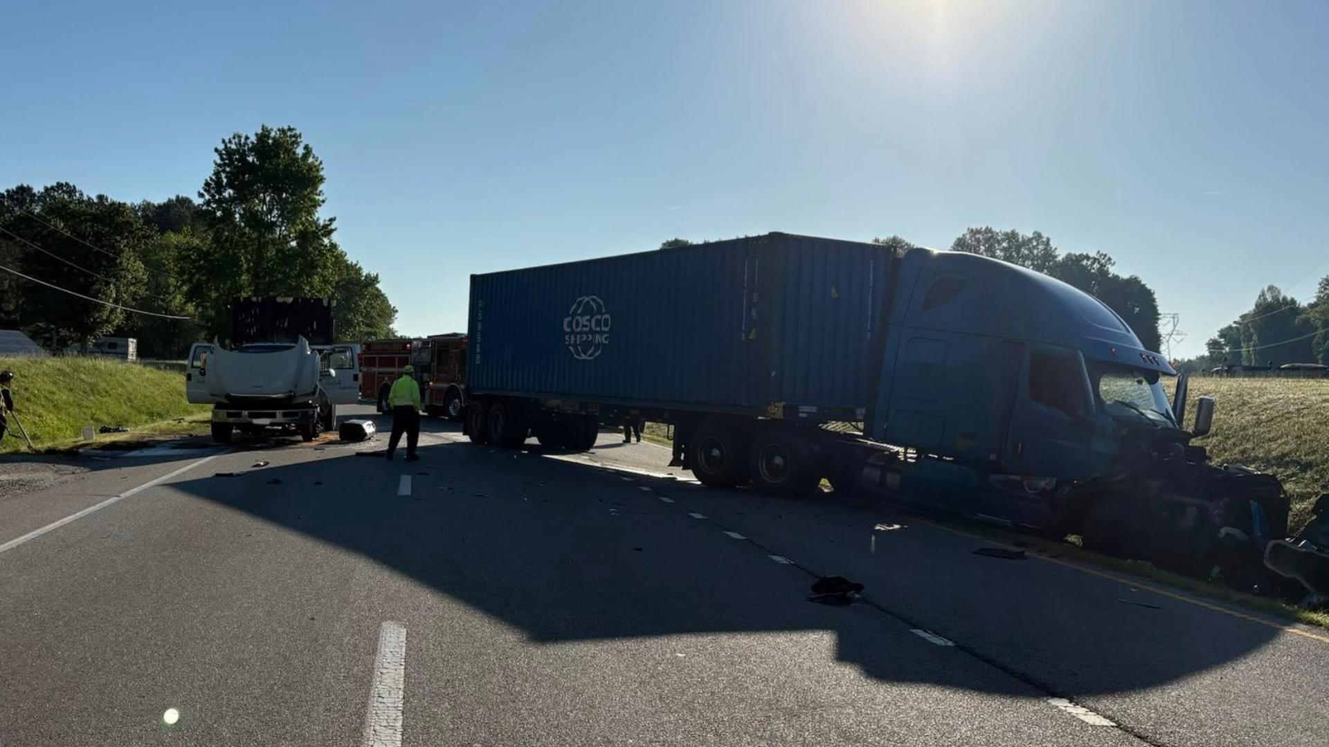 Tractor-trailer crash causes fuel spill, lane closures on South Quay ...