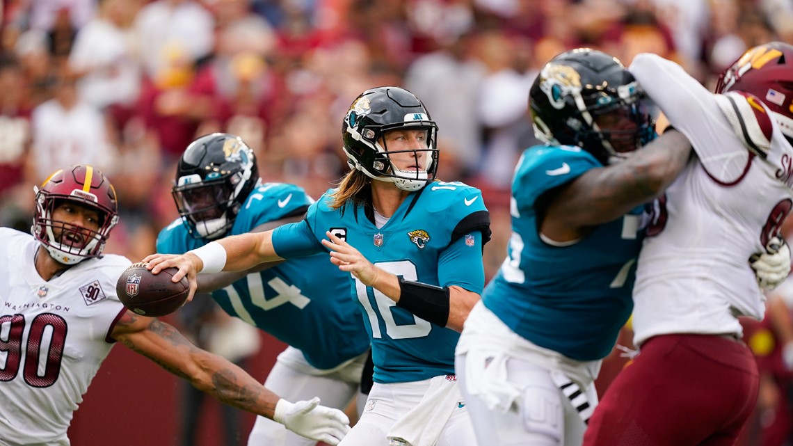 Wentz tosses 4 TDs, Commanders come back to beat Jaguars - WTOP News