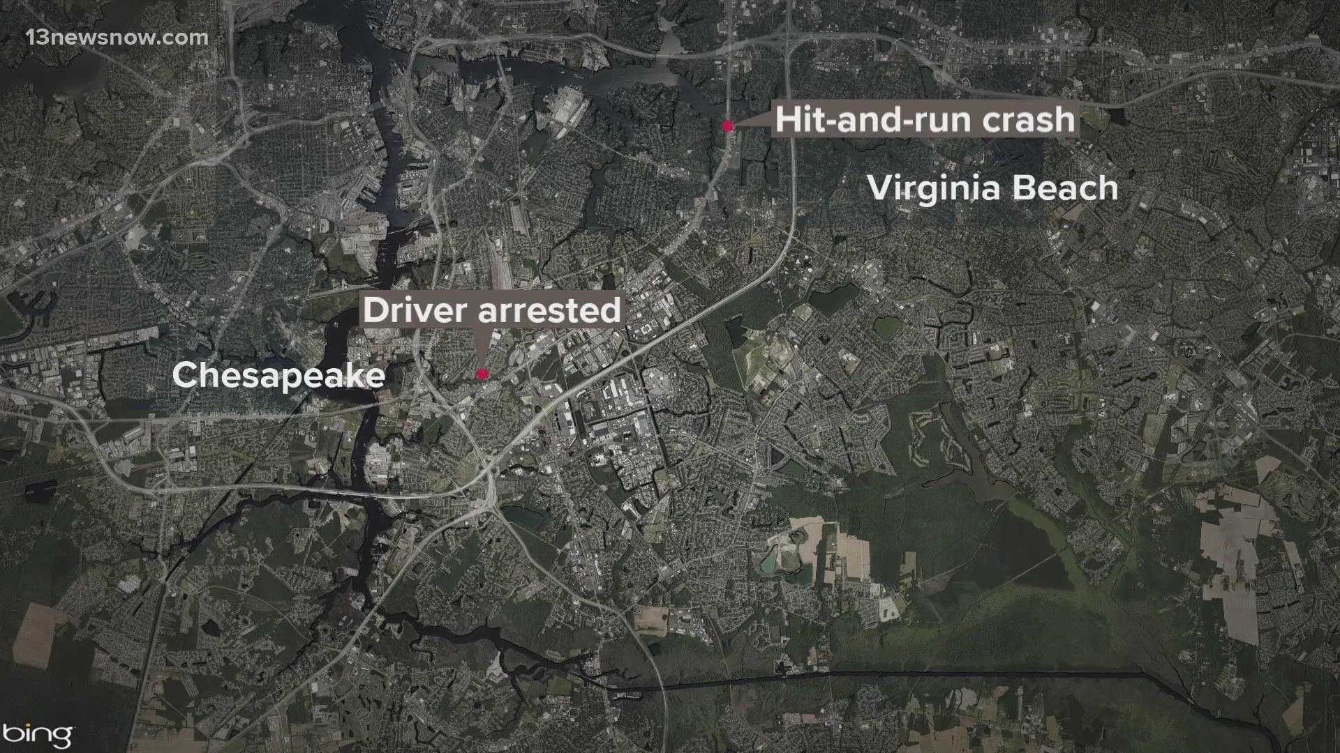 Chesapeake police say a man who they believe was intoxicated was taken into custody and then to a local hospital after a vehicle pursuit and crash Friday evening.