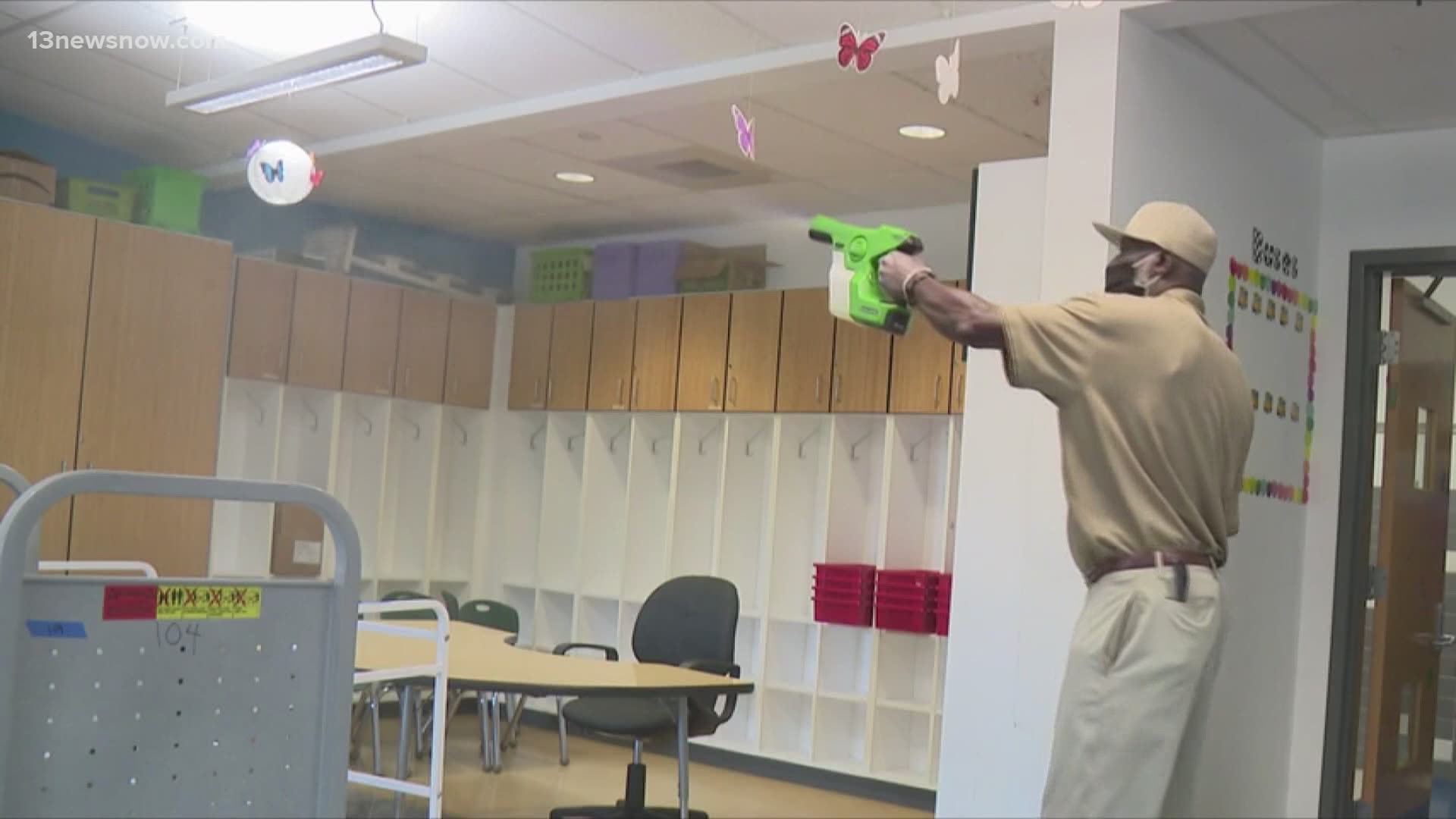 Custodial staff for the public school district took 13News Now inside to see the process and how they plan to protect students and staff if and when they return.